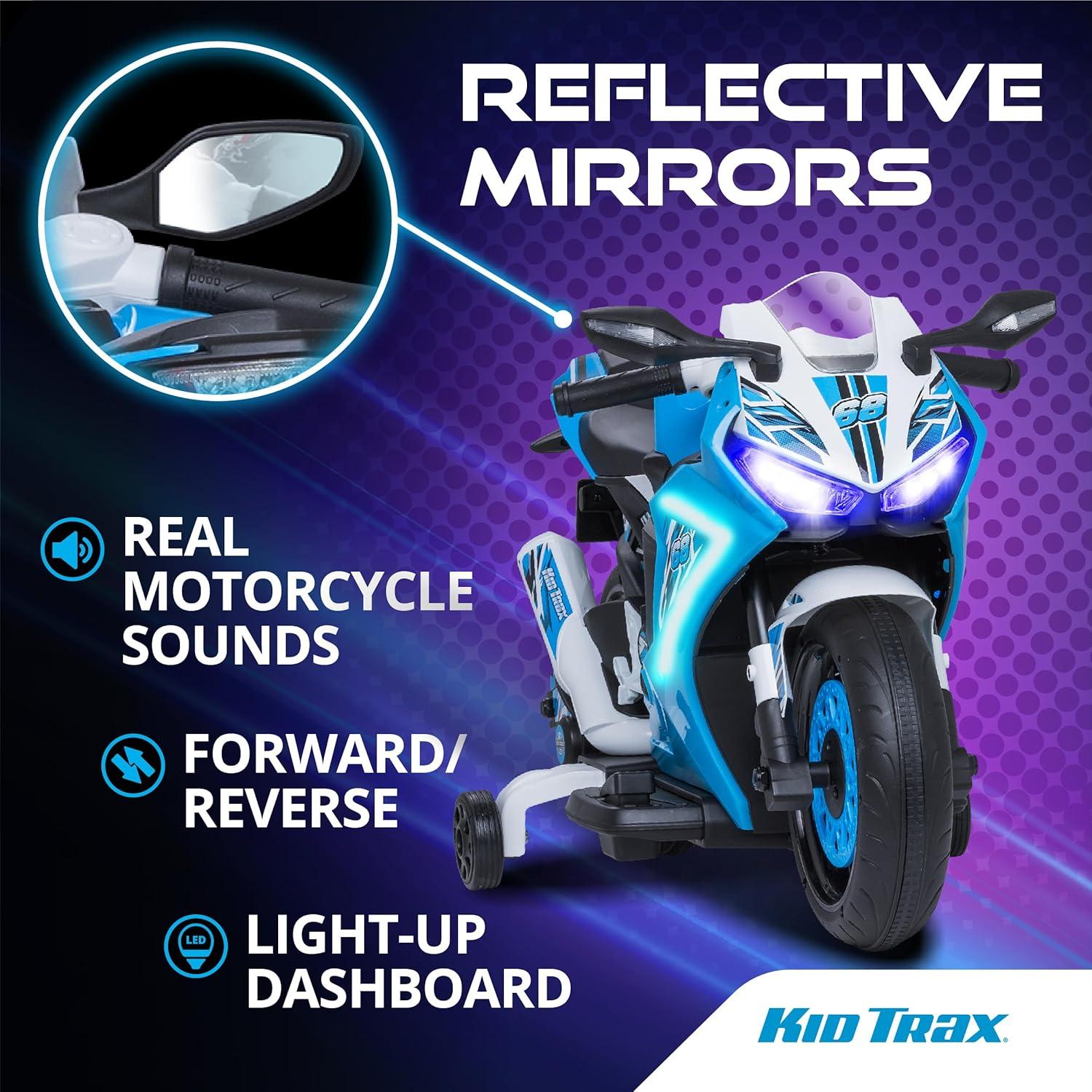 Motocicleta Eléctrica Kid Trax 6V Glow Azul para Niños