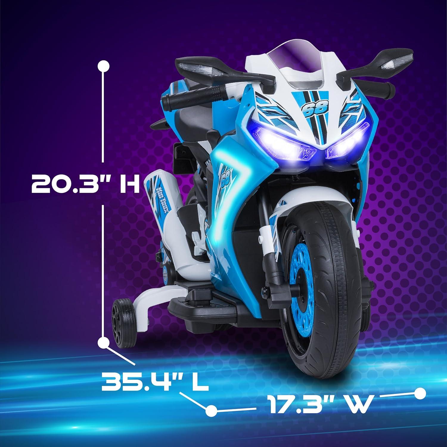 Motocicleta Eléctrica Kid Trax 6V Glow Azul para Niños