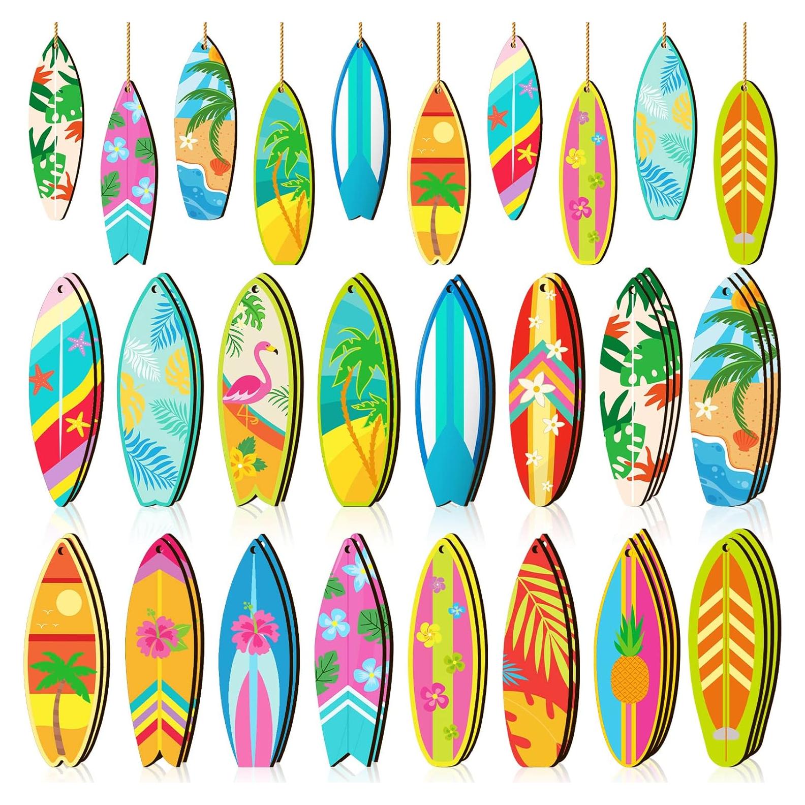 Adornos de Madera Geelin 36 Pcs Verano Tabla de Surf