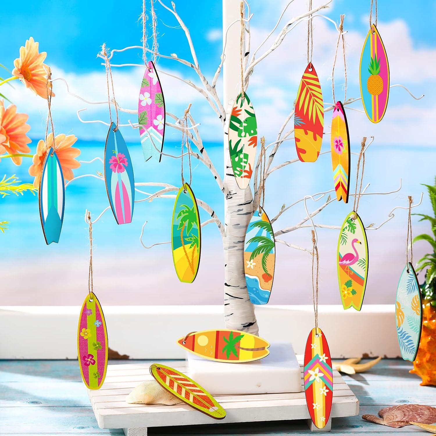 Adornos de Madera Geelin 36 Pcs Verano Tabla de Surf