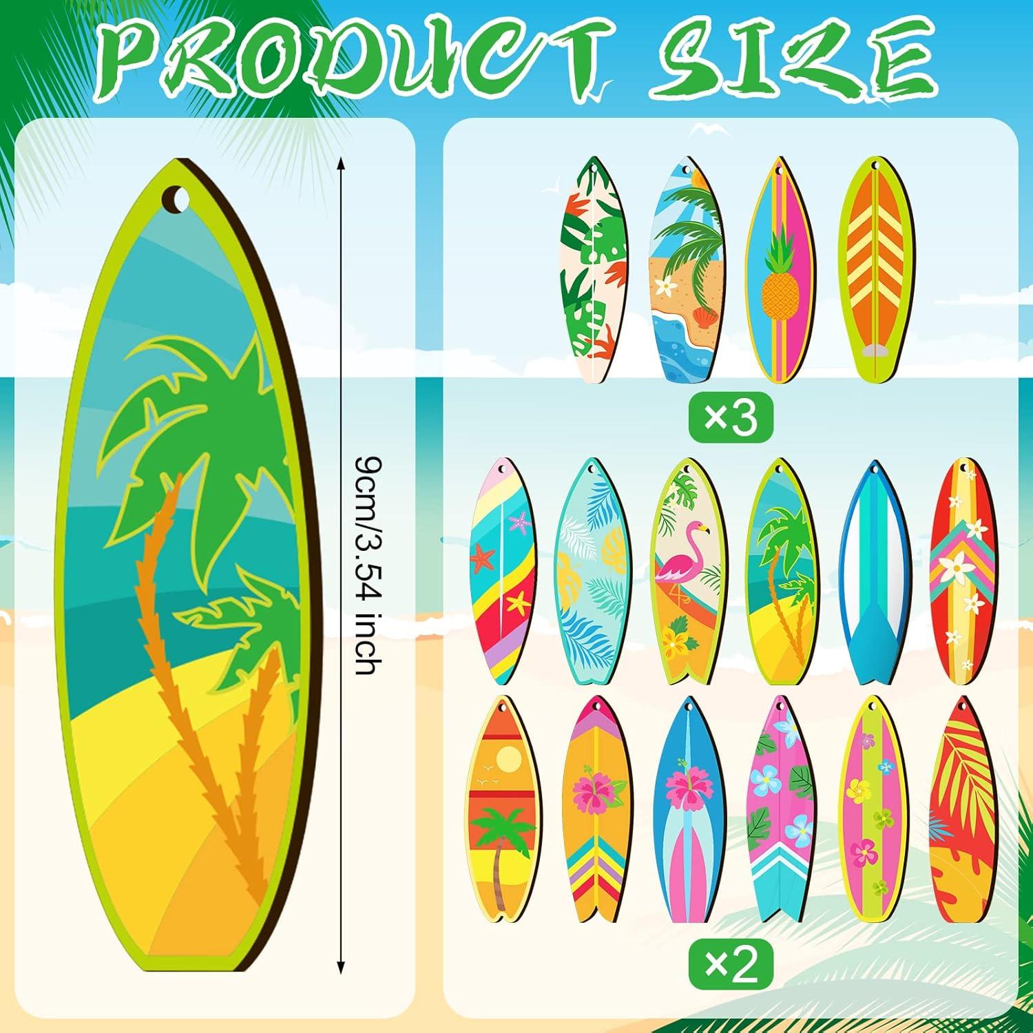 Adornos de Madera Geelin 36 Pcs Verano Tabla de Surf