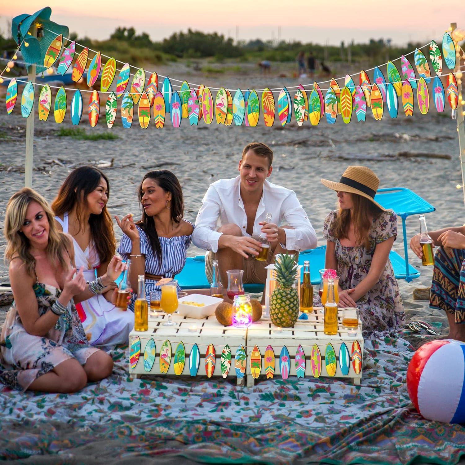 Adornos de Madera Geelin 36 Pcs Verano Tabla de Surf