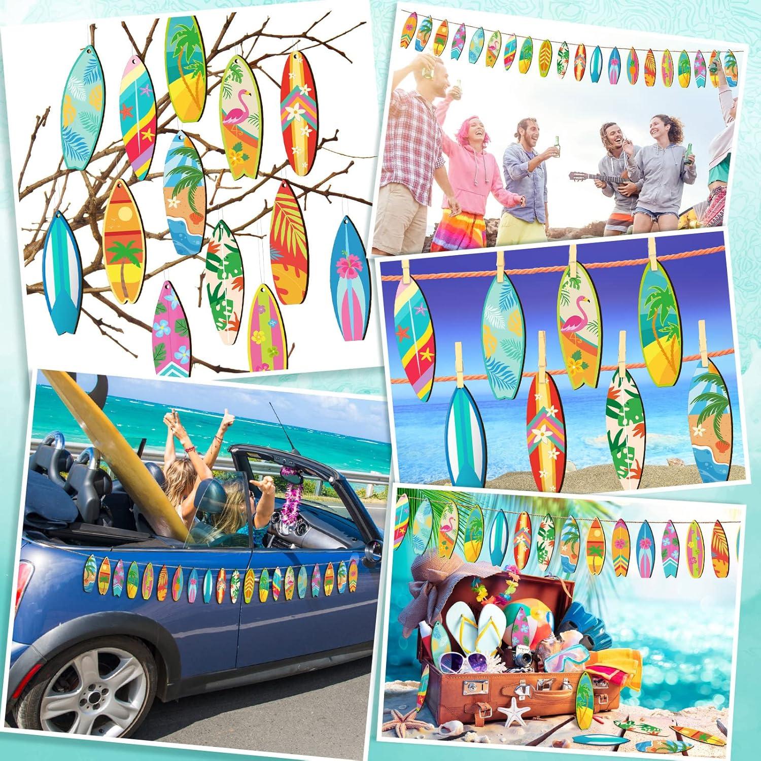 Adornos de Madera Geelin 36 Pcs Verano Tabla de Surf