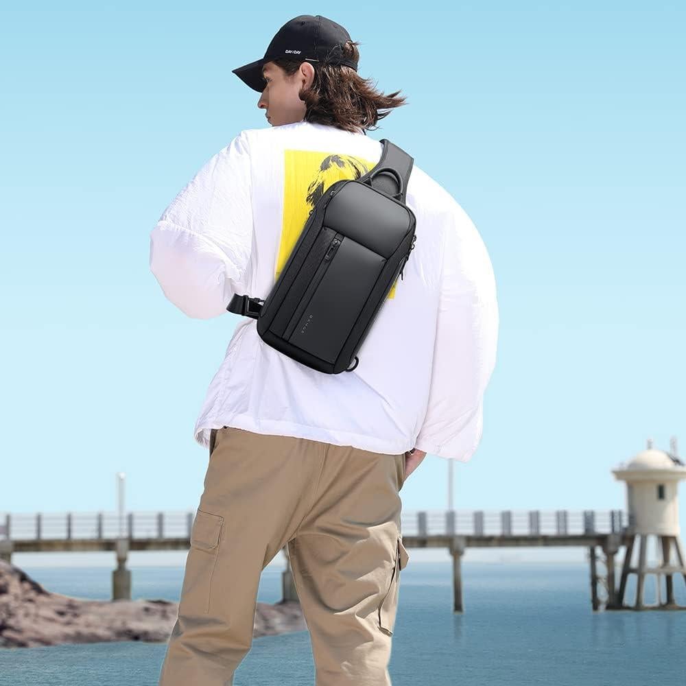 BANGE Bolsa Cruzada Impermeable para Hombres - Negro