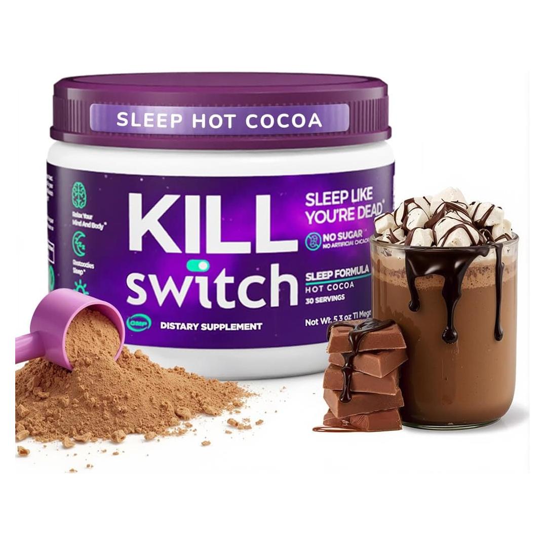 Suplemento de Sueño en Polvo Killswitch - Chocolate Caliente Sin Azúcar, 30 Porciones