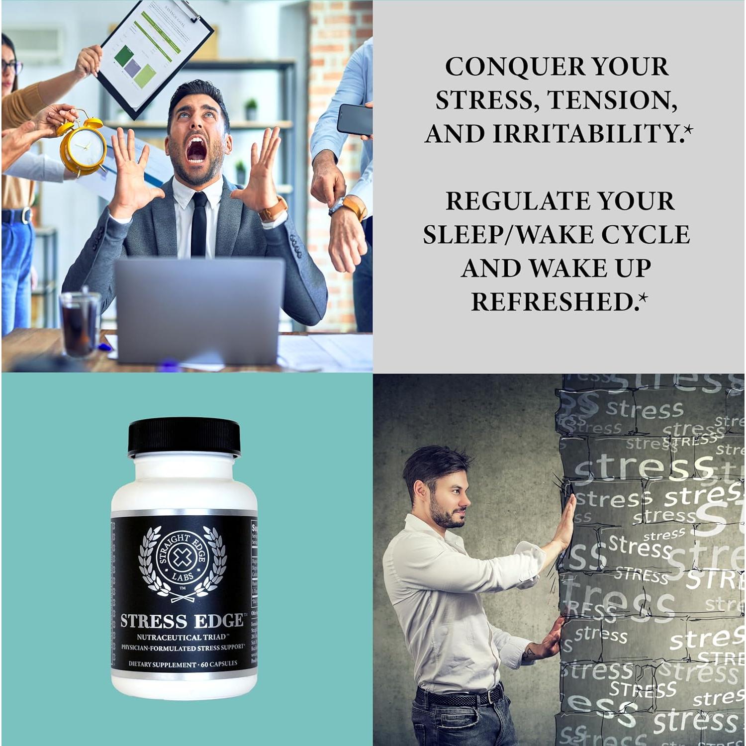 Suplemento Natural Stress Edge 30 Cápsulas - Alivio del Estrés