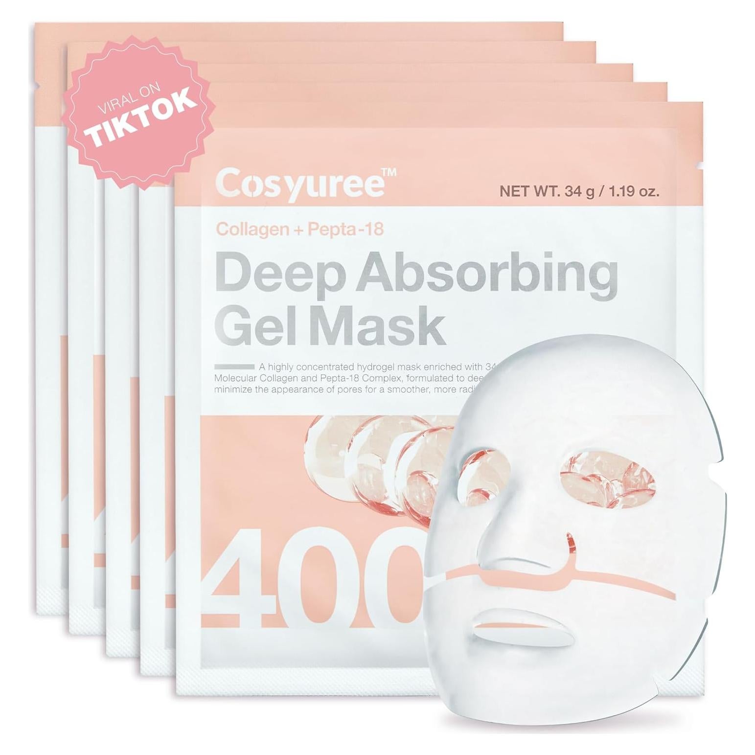 Mascarilla Hidrogel Colágeno Cosyuree 34g x 5ea Hidratante