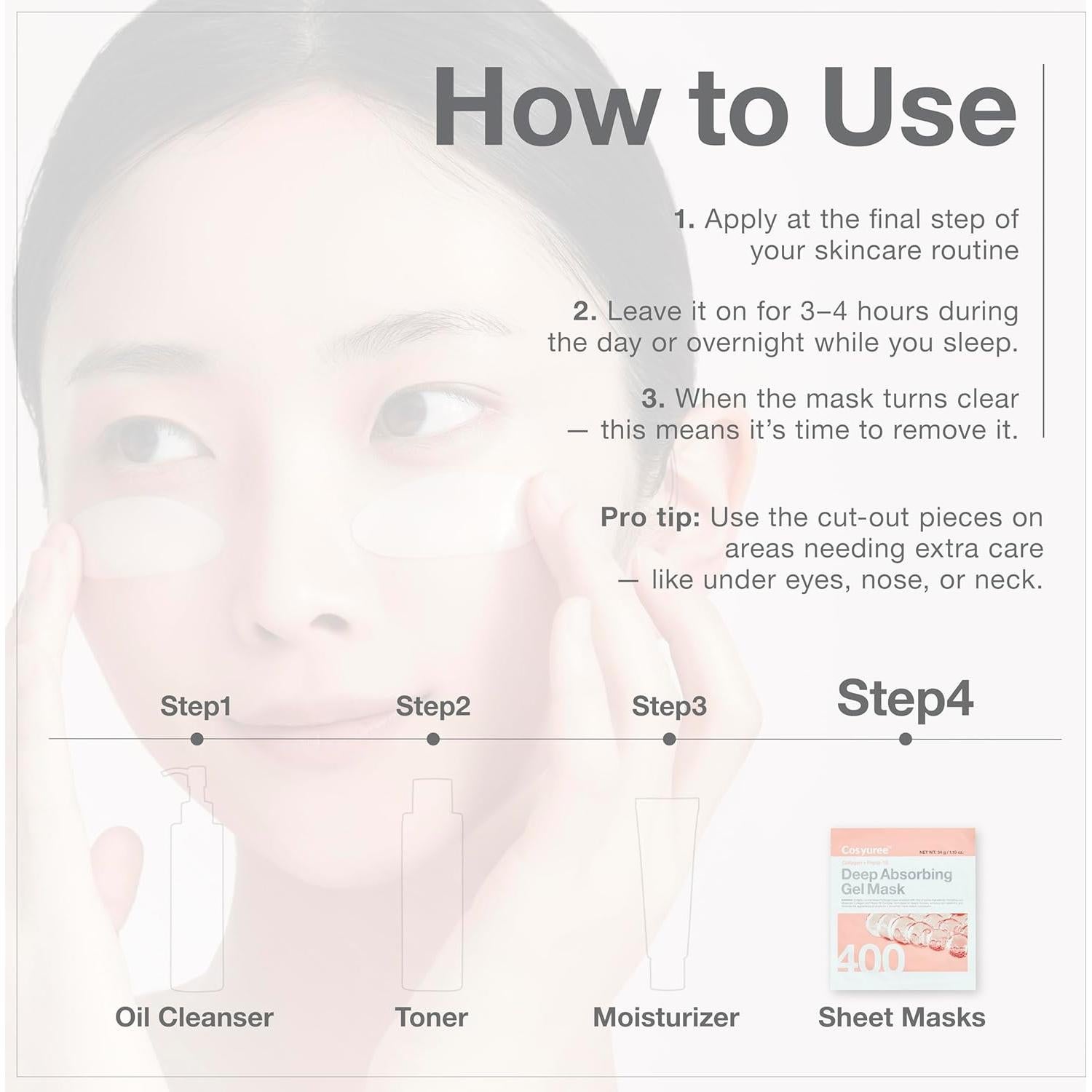 Mascarilla Hidrogel Colágeno Cosyuree 34g x 5ea Hidratante