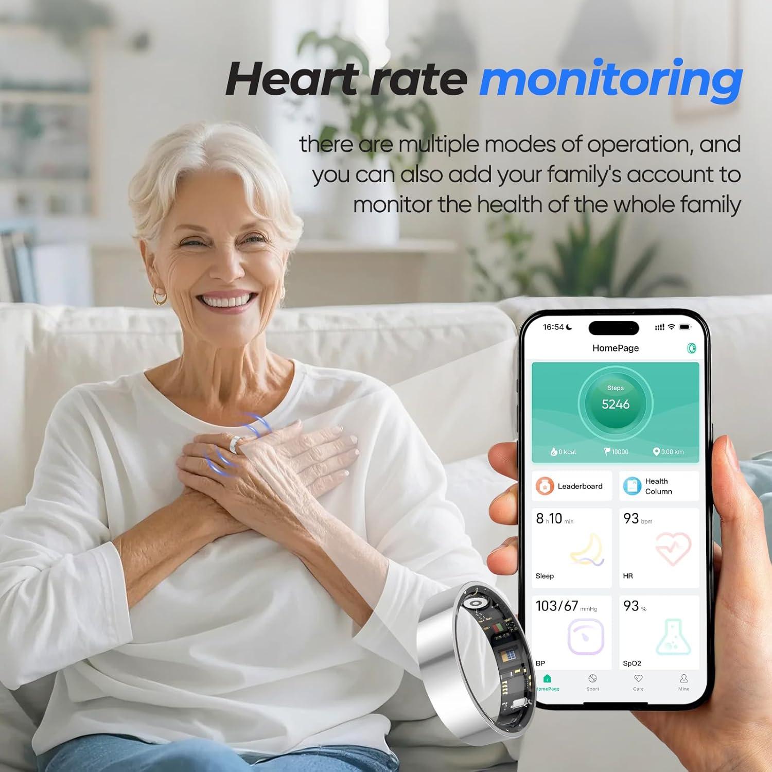 Anillo Inteligente BIEMHA Negro 9 - Monitoreo Sueño y Salud