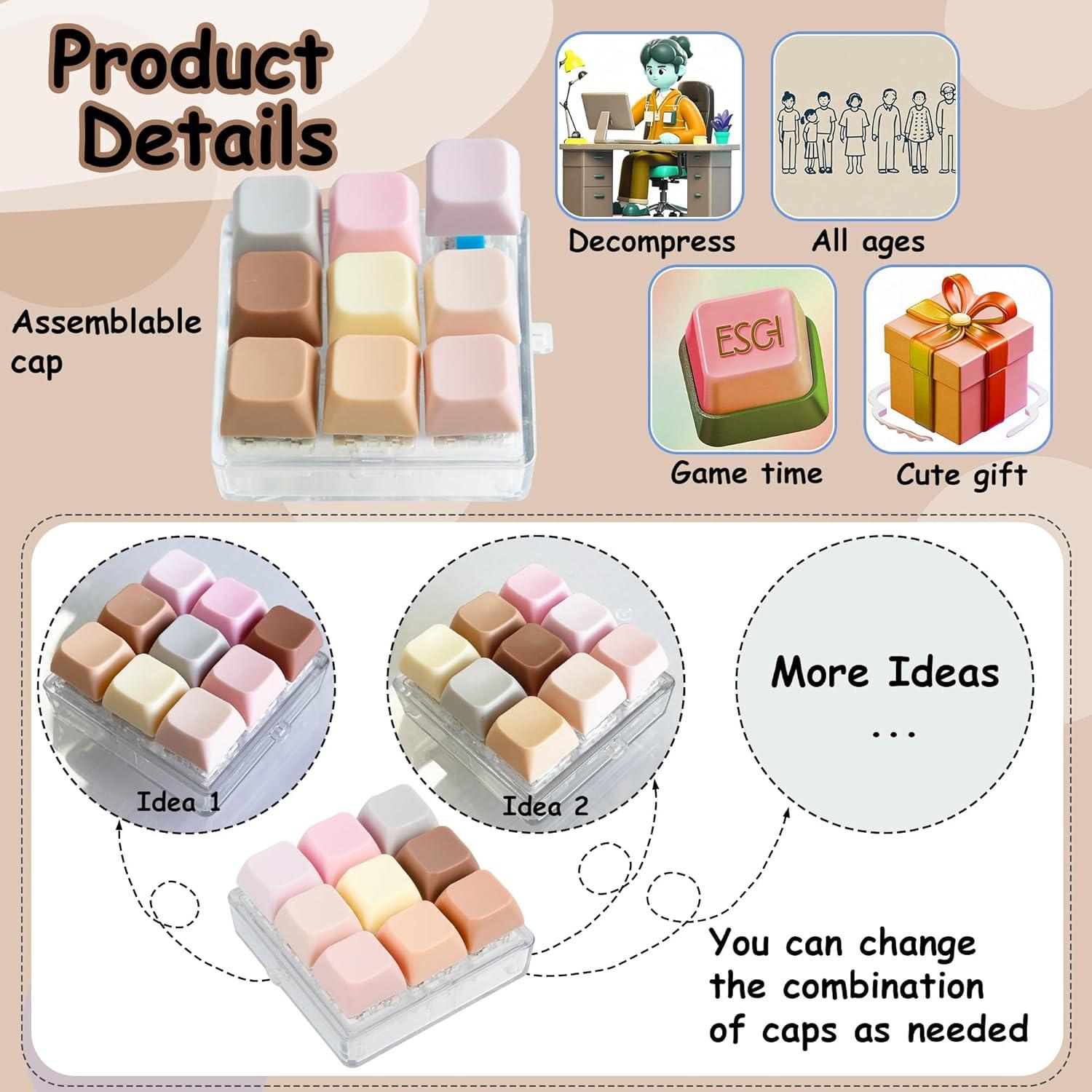 Paquete de 2 Juguetes Antiestrés de Teclado Morandi 9 en 1