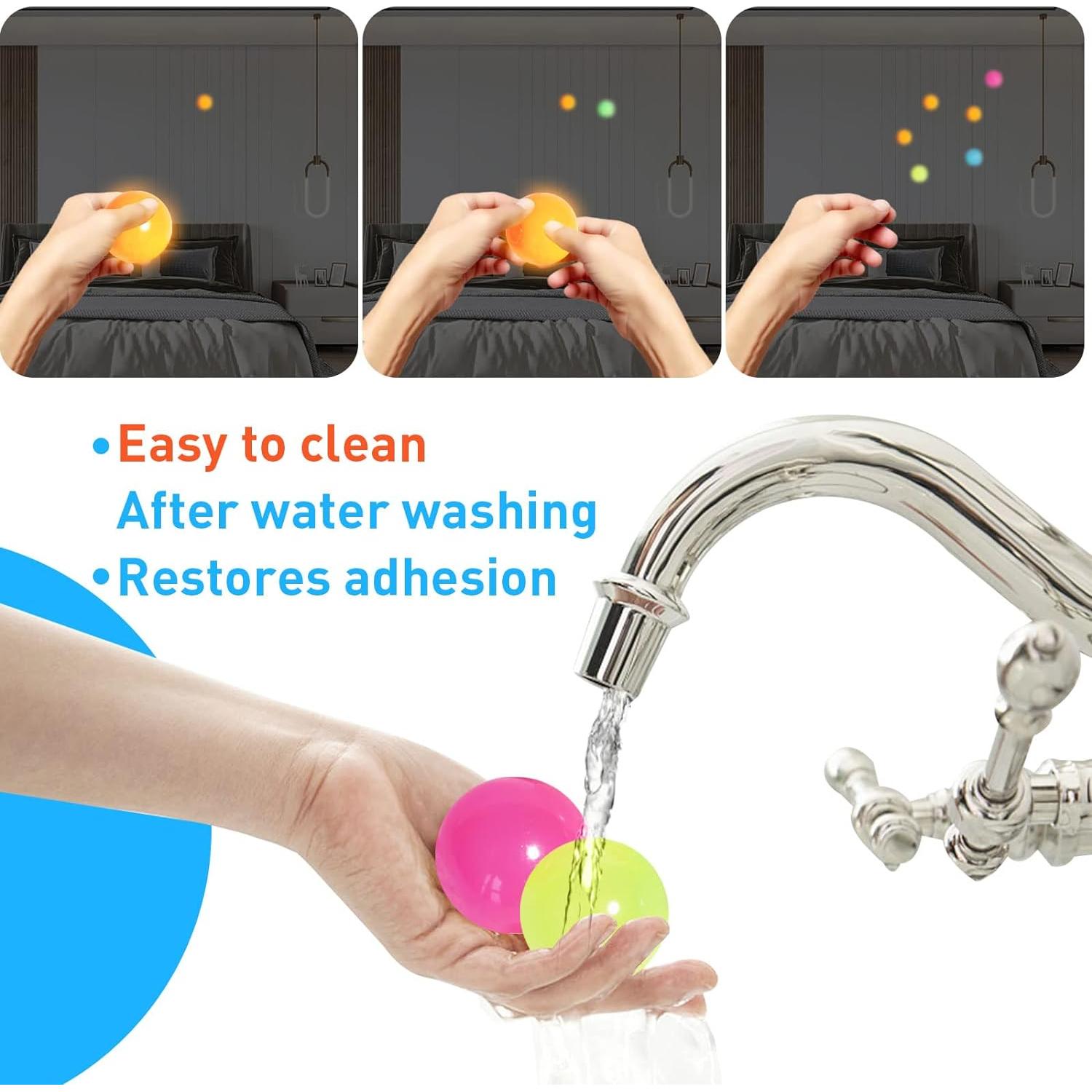 4 Bolas Adhesivas Brillantes QETRABONE para Alivio de Estrés