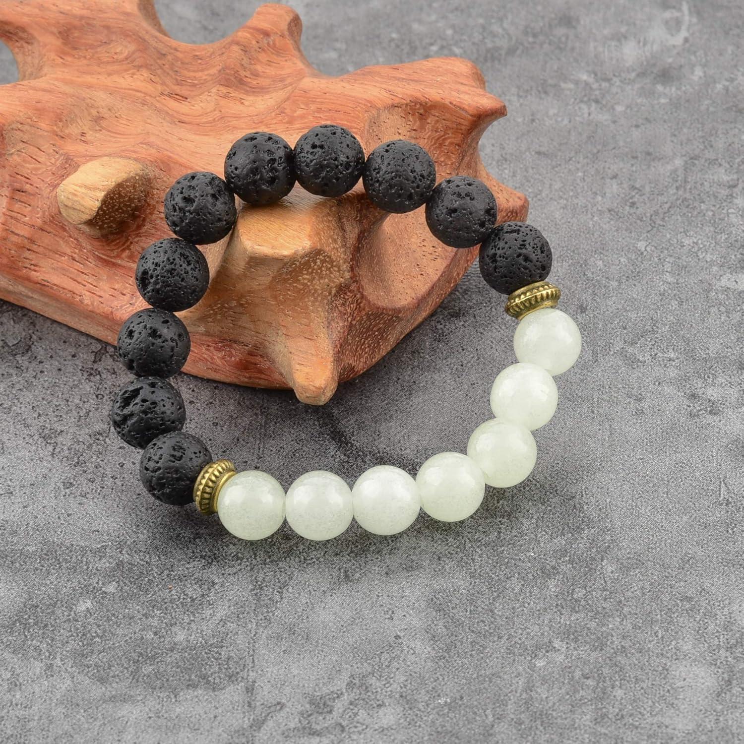 Pulsera de Lava y Piedra Azul Brillante Mystiqs - Unisex