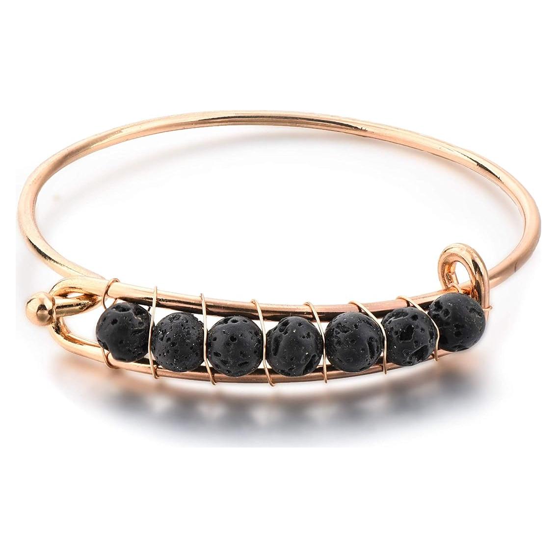 Pulsera de Lava y Oro Mystiqs Difusor de Aceites Esenciales