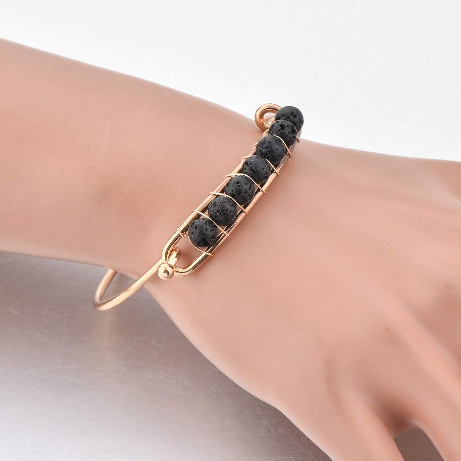 Pulsera de Lava y Oro Mystiqs Difusor de Aceites Esenciales