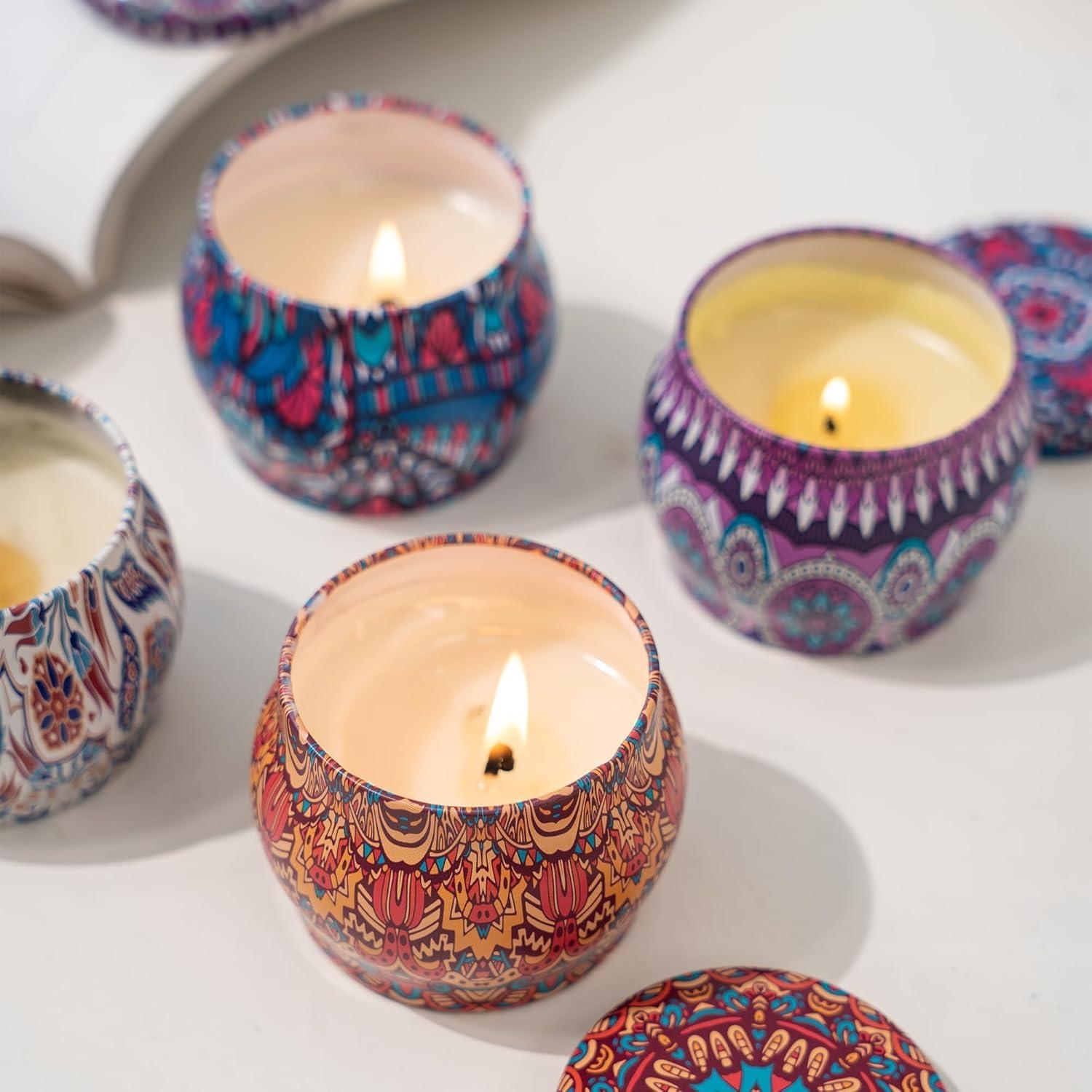 Juego de 4 Velas Aromáticas Topadorn - Cera de Soja 113g