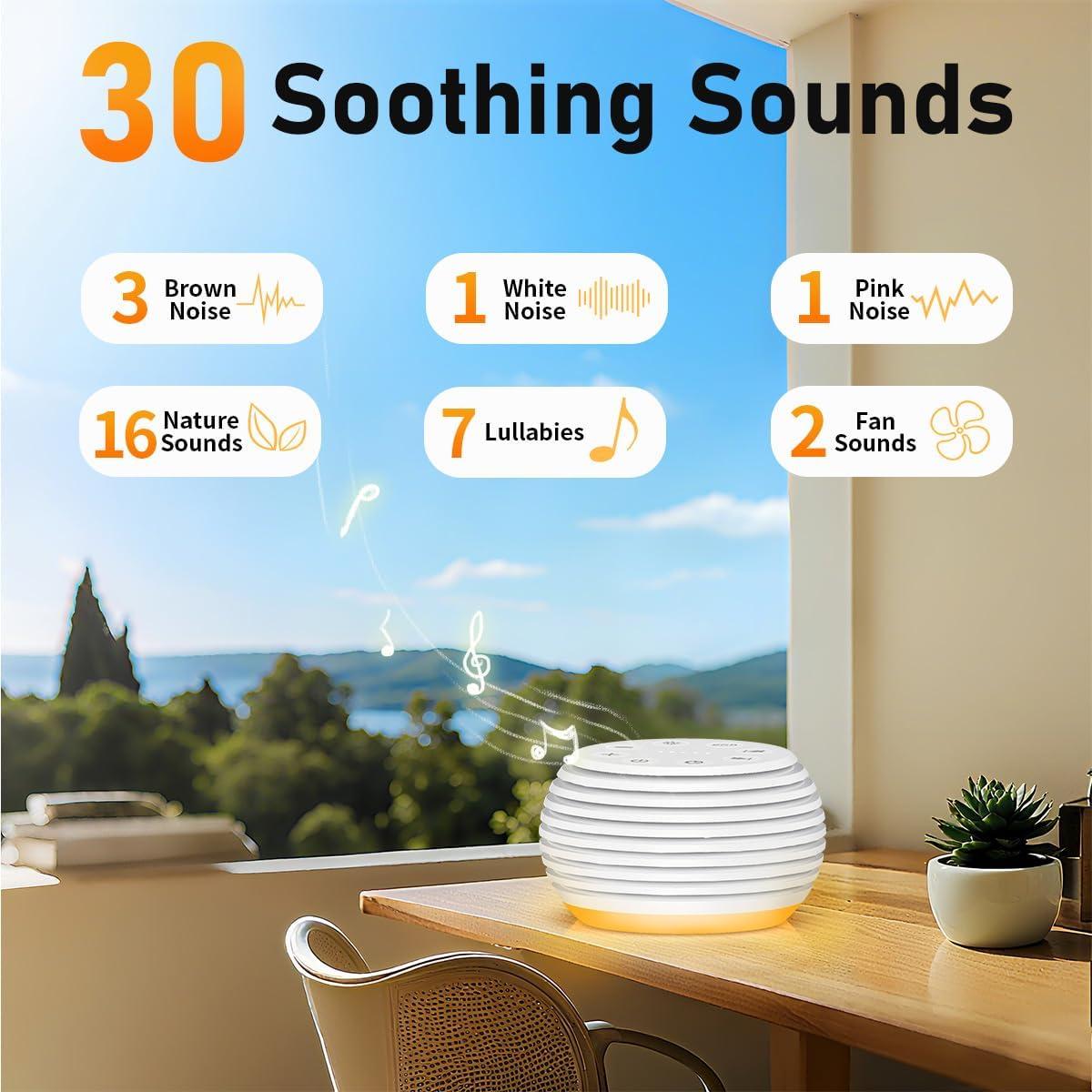 Máquina de Sonido SleeZOO con 30 Sonidos Relajantes y Luz Nocturna