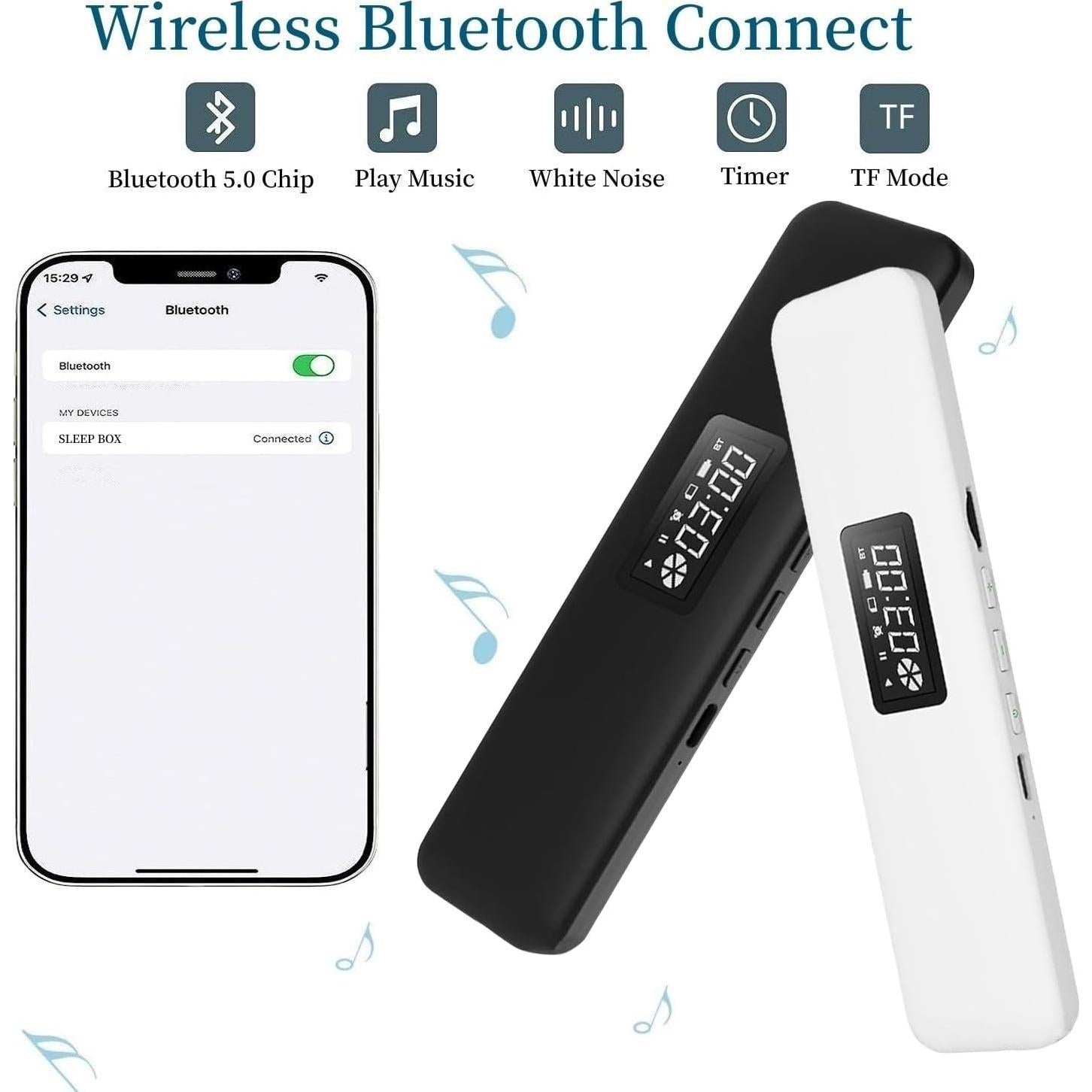 Altavoz Bajo Almohada Bluetooth XSLEPP - Mini Portátil Negro