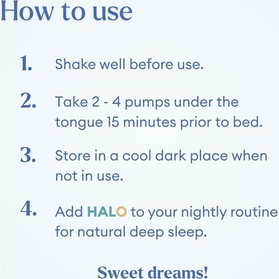 Gotas Orales de Sueño Profundo HALO - 30ml - Natural y No Adictivo