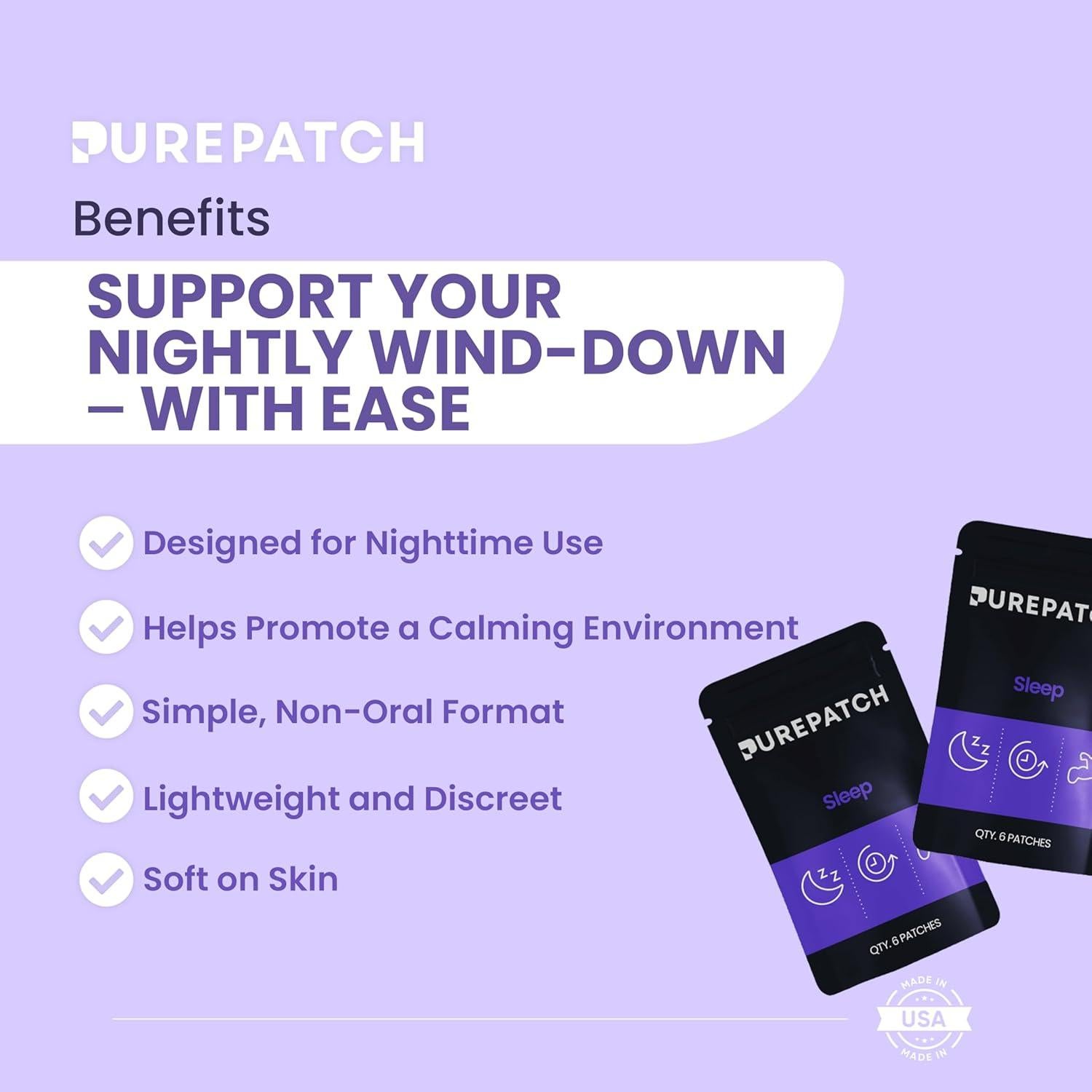 Parchas Veganas para Dormir Pure Patch - 12 Parchas de Glicinato