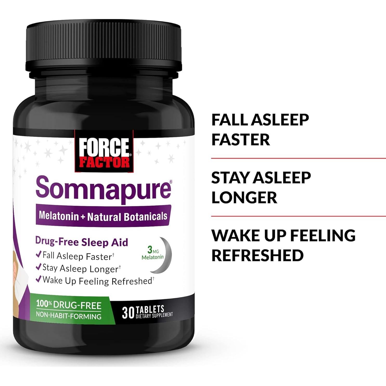 Somnapure Force Factor 90 Tabletas - Suplemento para Dormir