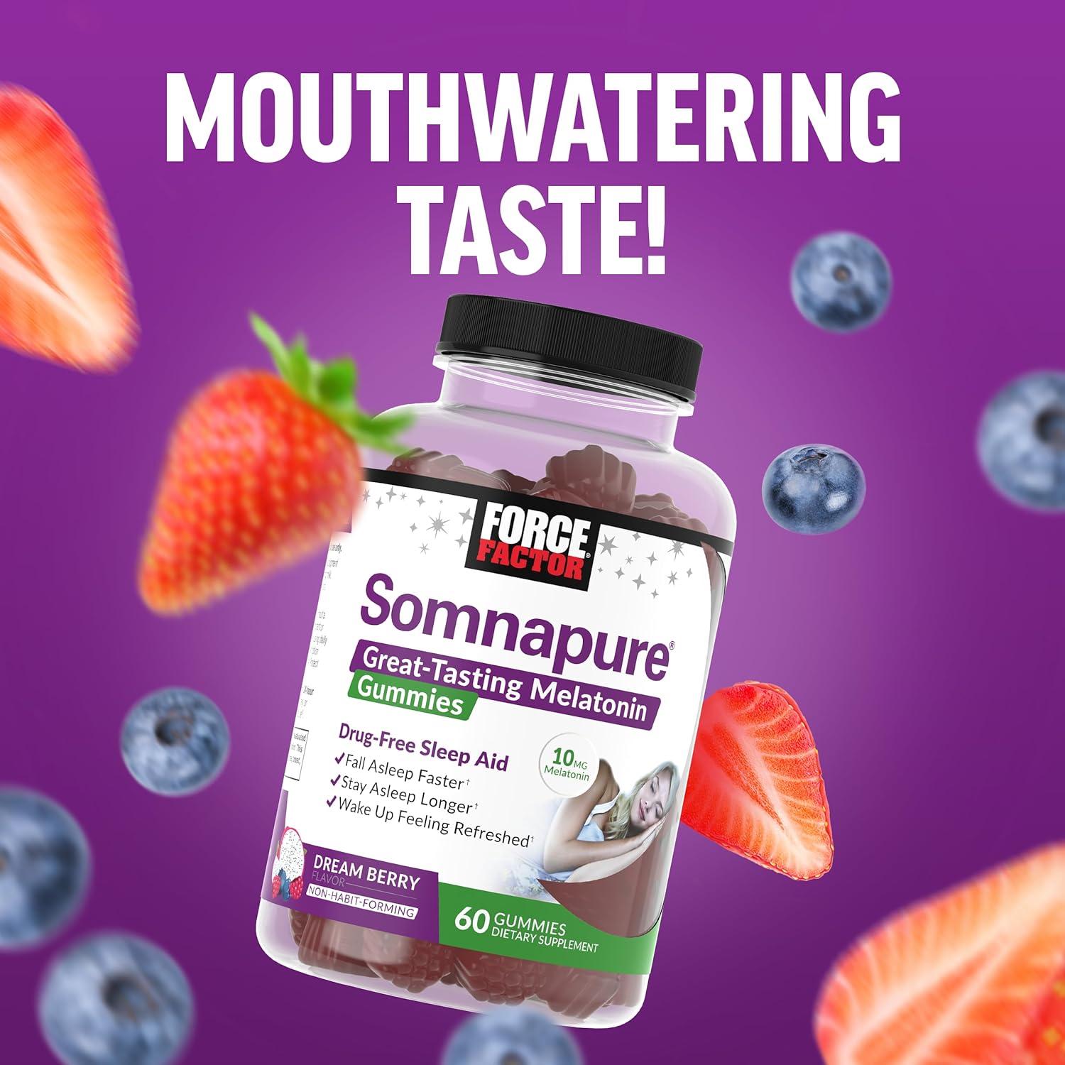 Gomitas de Melatonina Somnapure FORCE FACTOR 10mg 120u