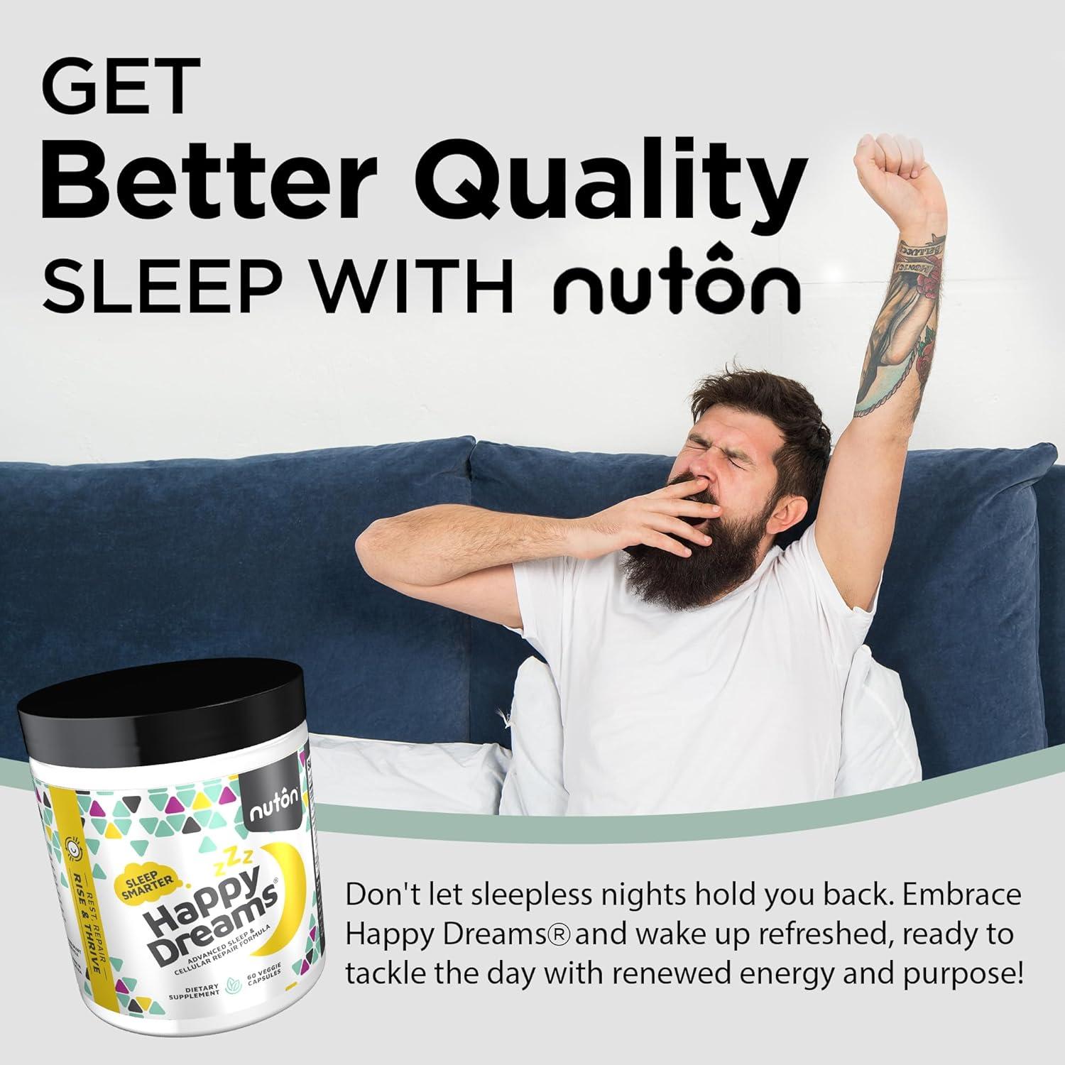 Suplemento Natural para Dormir Nuton Sueños Felices 60 Cápsulas