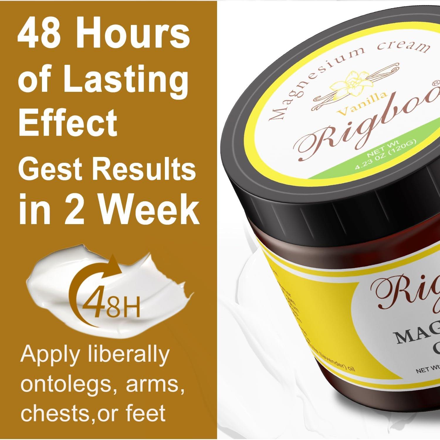 Crema de Magnesio RIGBOO 260mg Alivio y Relajación Vainilla