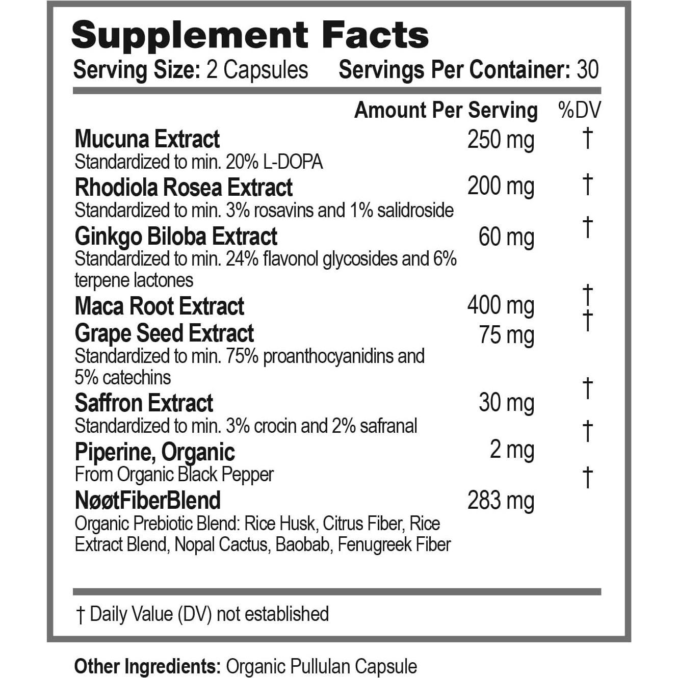 Suplemento Natural NOOT Happy Mood 60 Cápsulas Veganas