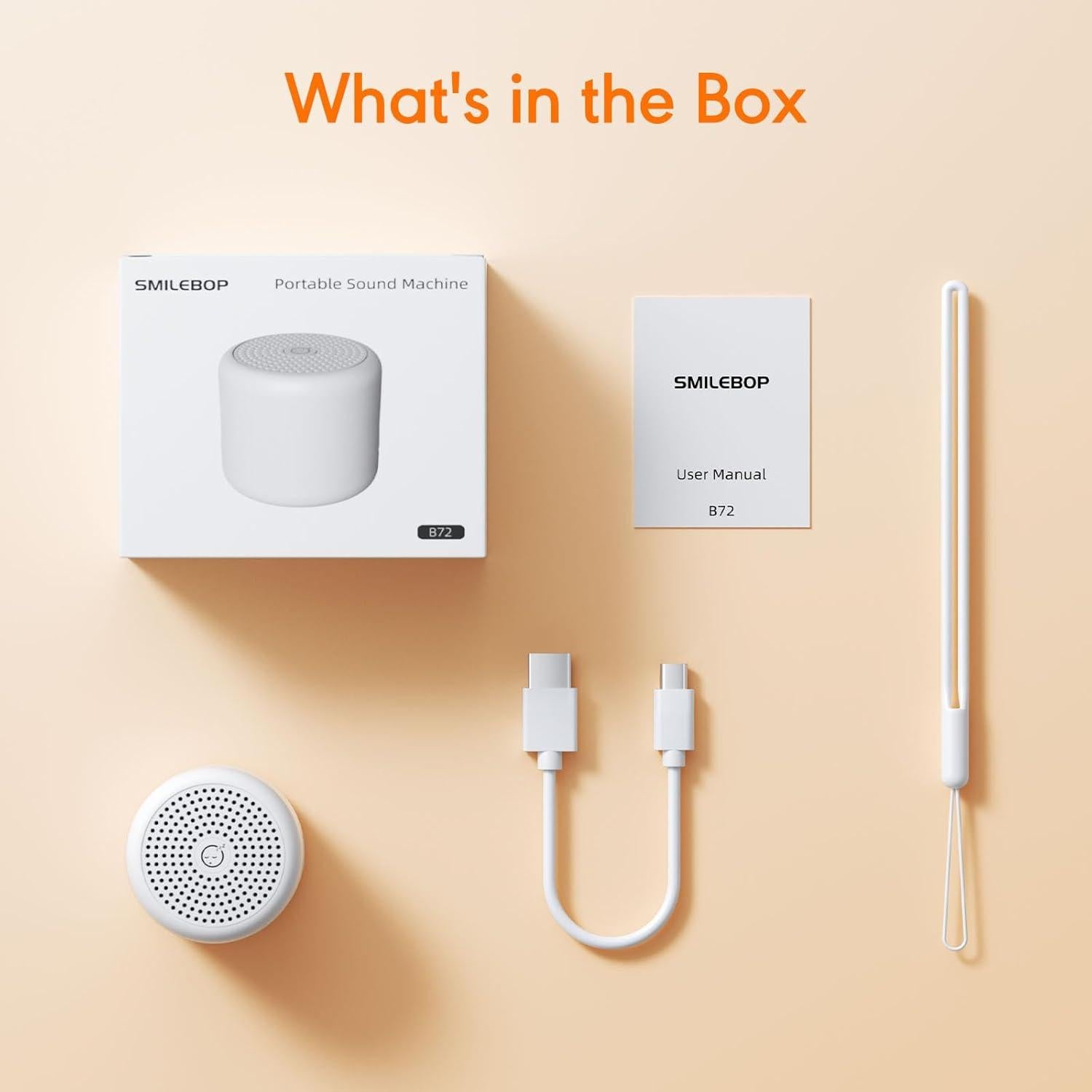 Máquina de Sonido Blanco SMILEBOP B72-S2-WH Portátil 18 Sonidos