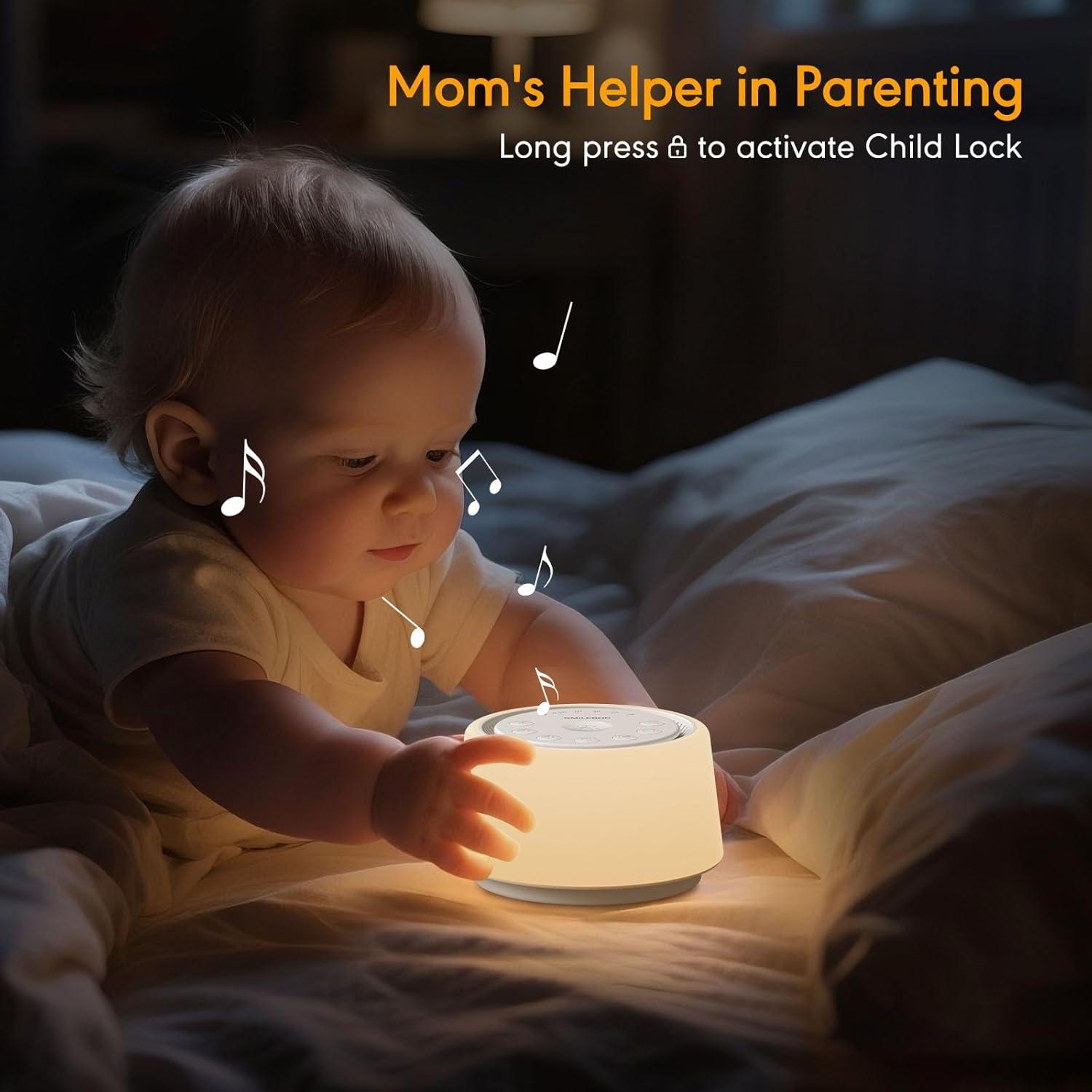 Máquina de Ruido Blanco SMILEBOP B69 con Luz Nocturna 30 Sonidos