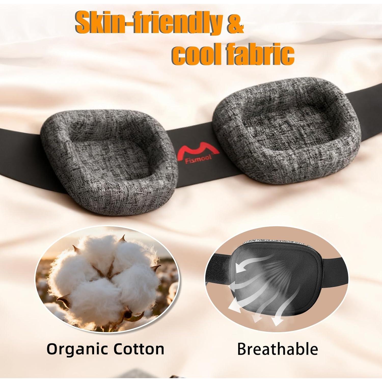 Máscara de Sueño Fismool 100% Opaca Ajustable Negra