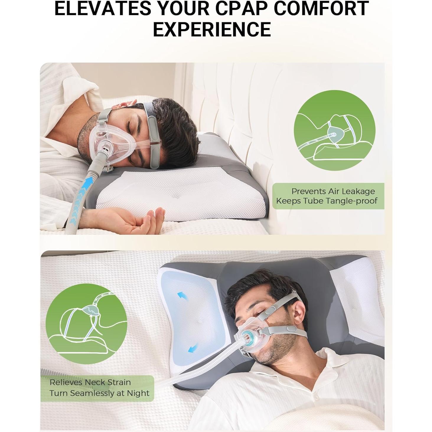 Almohada CPAP Ergonómica BAMHILL para Dormir de Lado 65x40cm