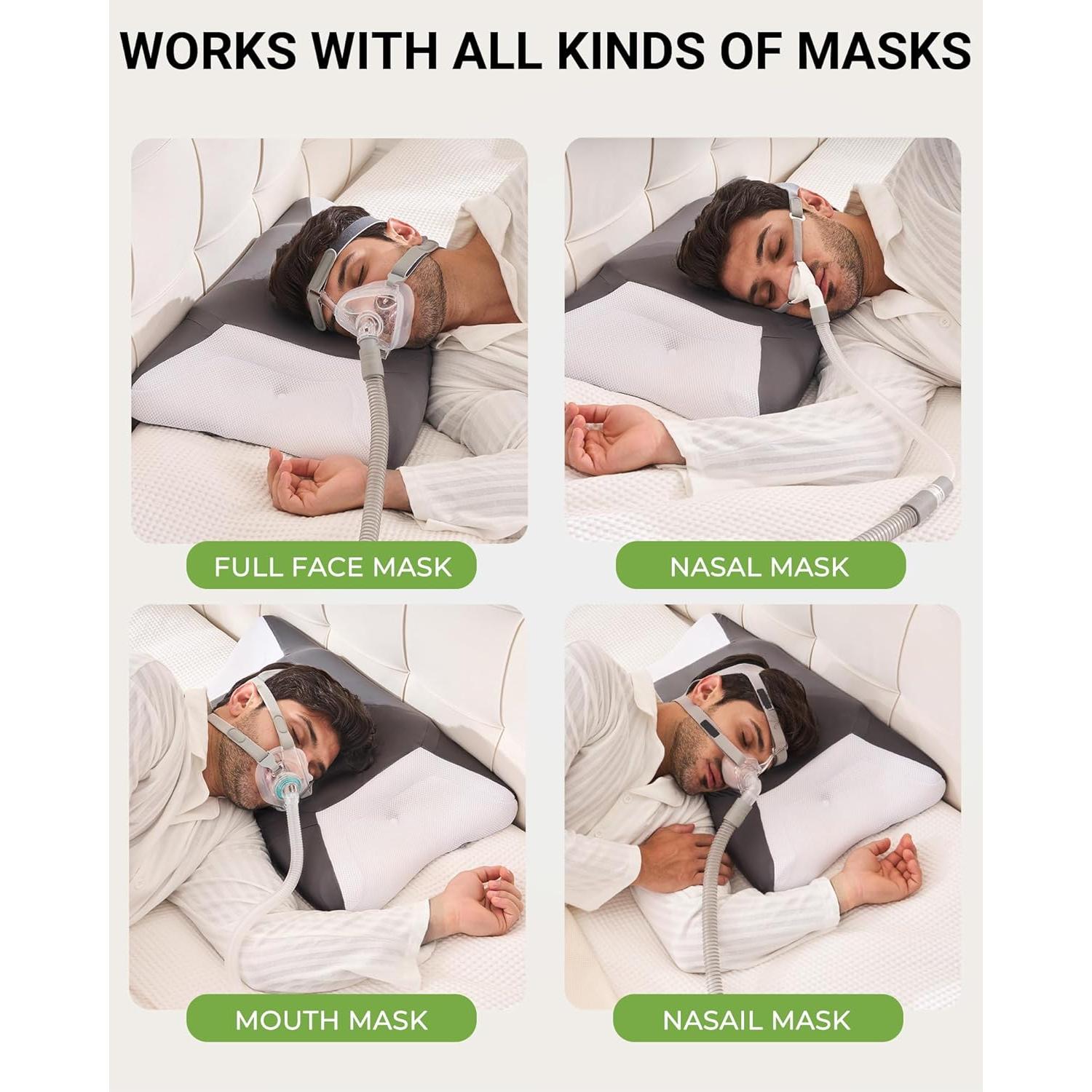 Almohada CPAP Ergonómica BAMHILL para Dormir de Lado 65x40cm