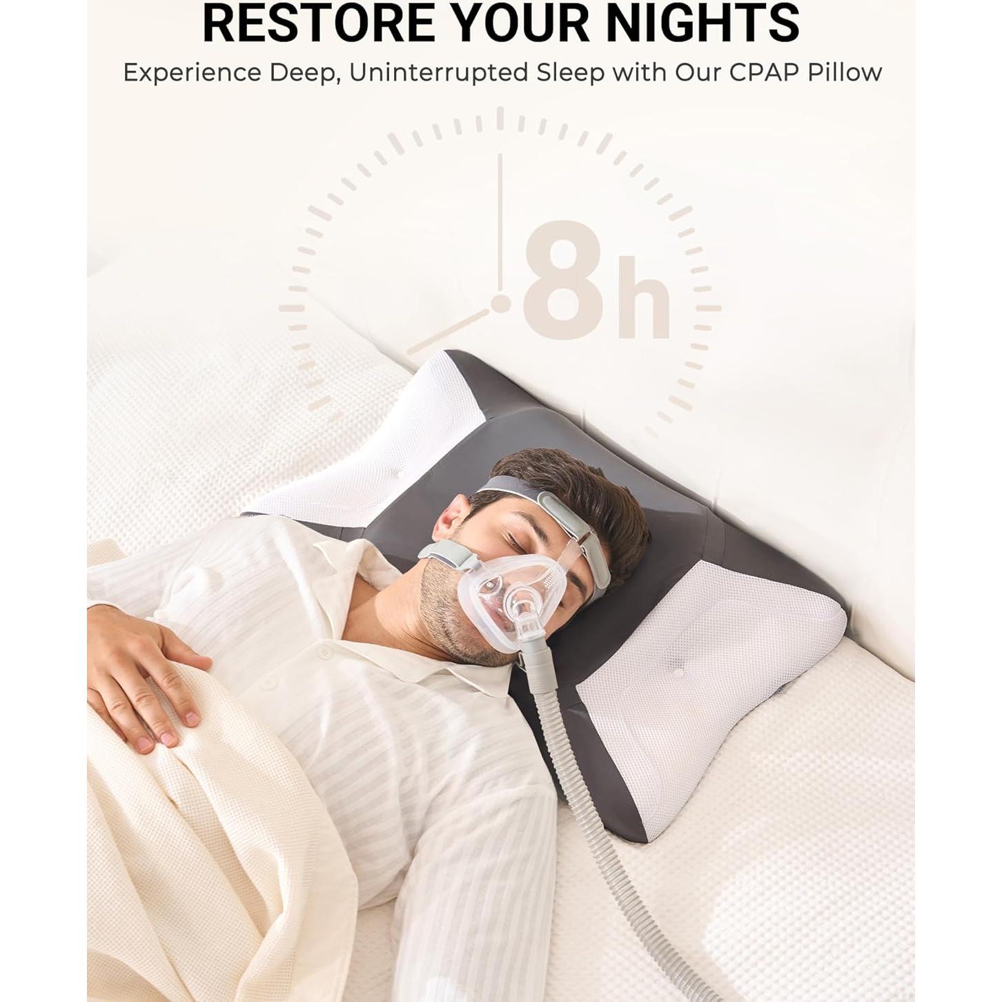 Almohada CPAP Ergonómica BAMHILL para Dormir de Lado 65x40cm