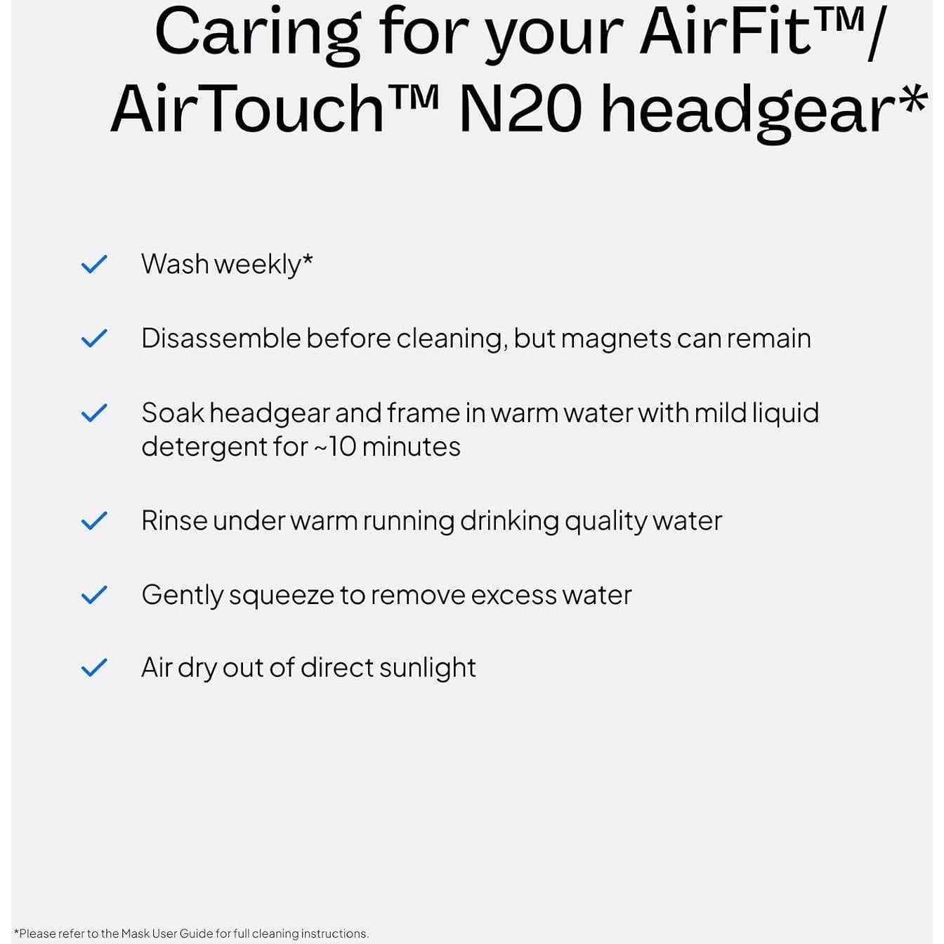 Correa de Reemplazo CPAP ResMed AirFit N20 - Mediana Azul