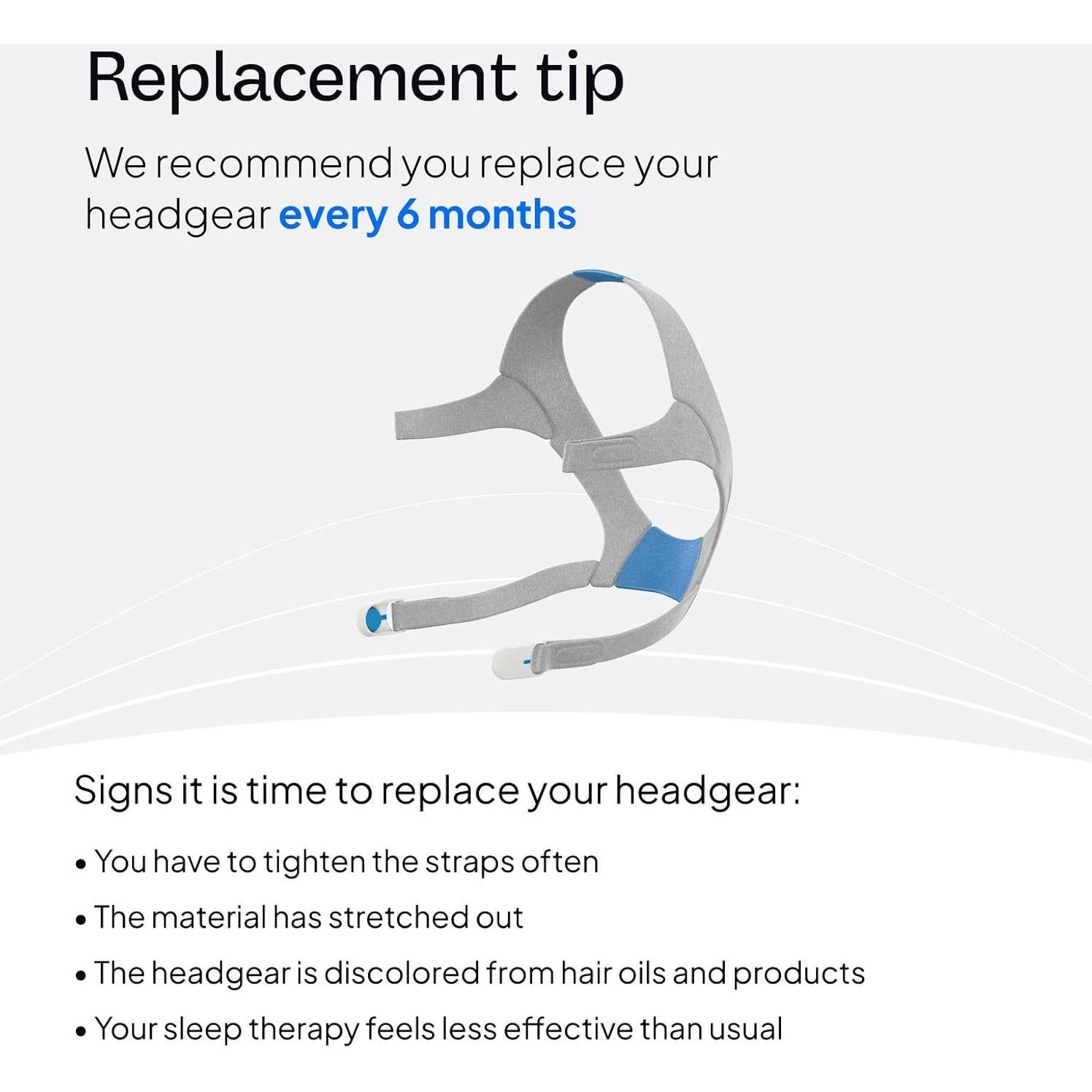 Correa de Reemplazo CPAP ResMed AirFit N20 - Mediana Azul