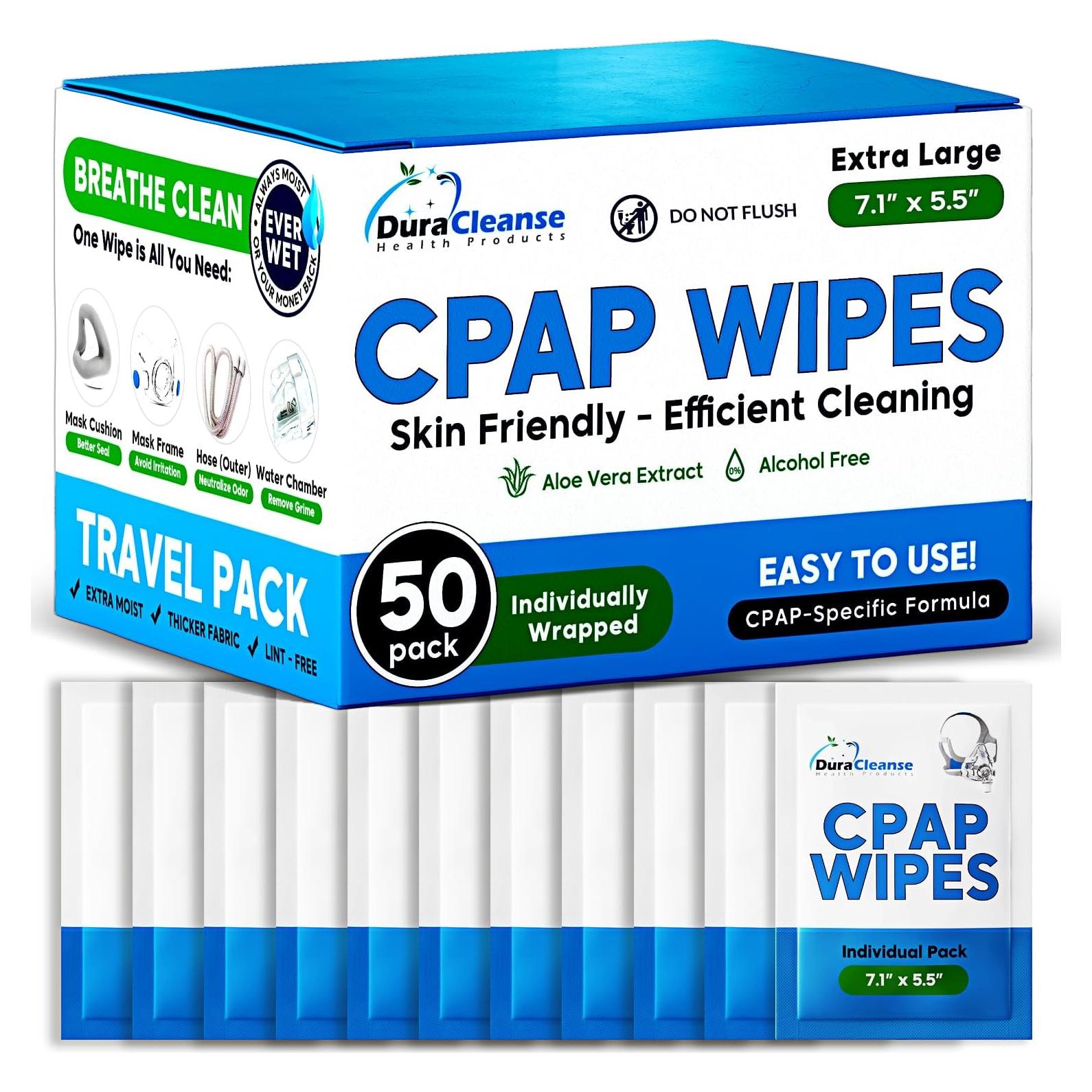 Toallitas de Limpieza CPAP Dura Cleanse - 50 Unidades Aloe Vera