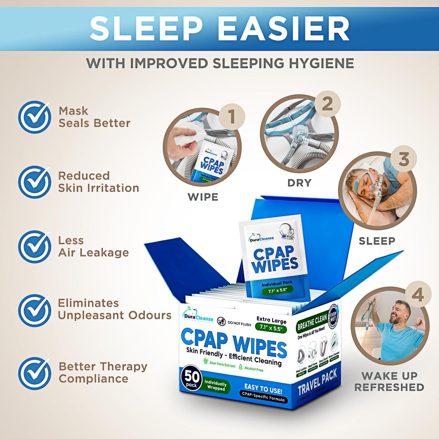 Toallitas de Limpieza CPAP Dura Cleanse - 50 Unidades Aloe Vera