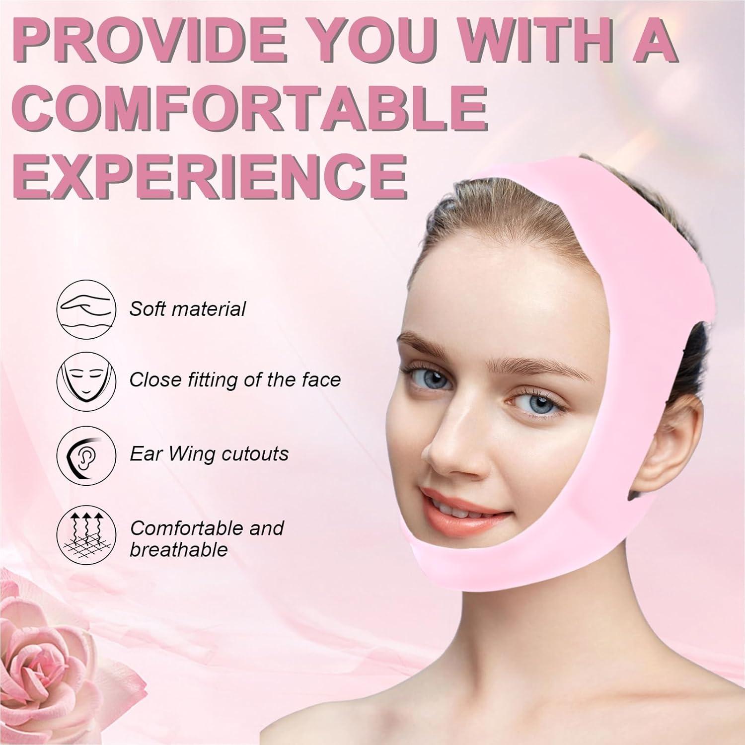 Correa para Barbilla Anti Ronquidos YZWONLY Rosa Ajustable