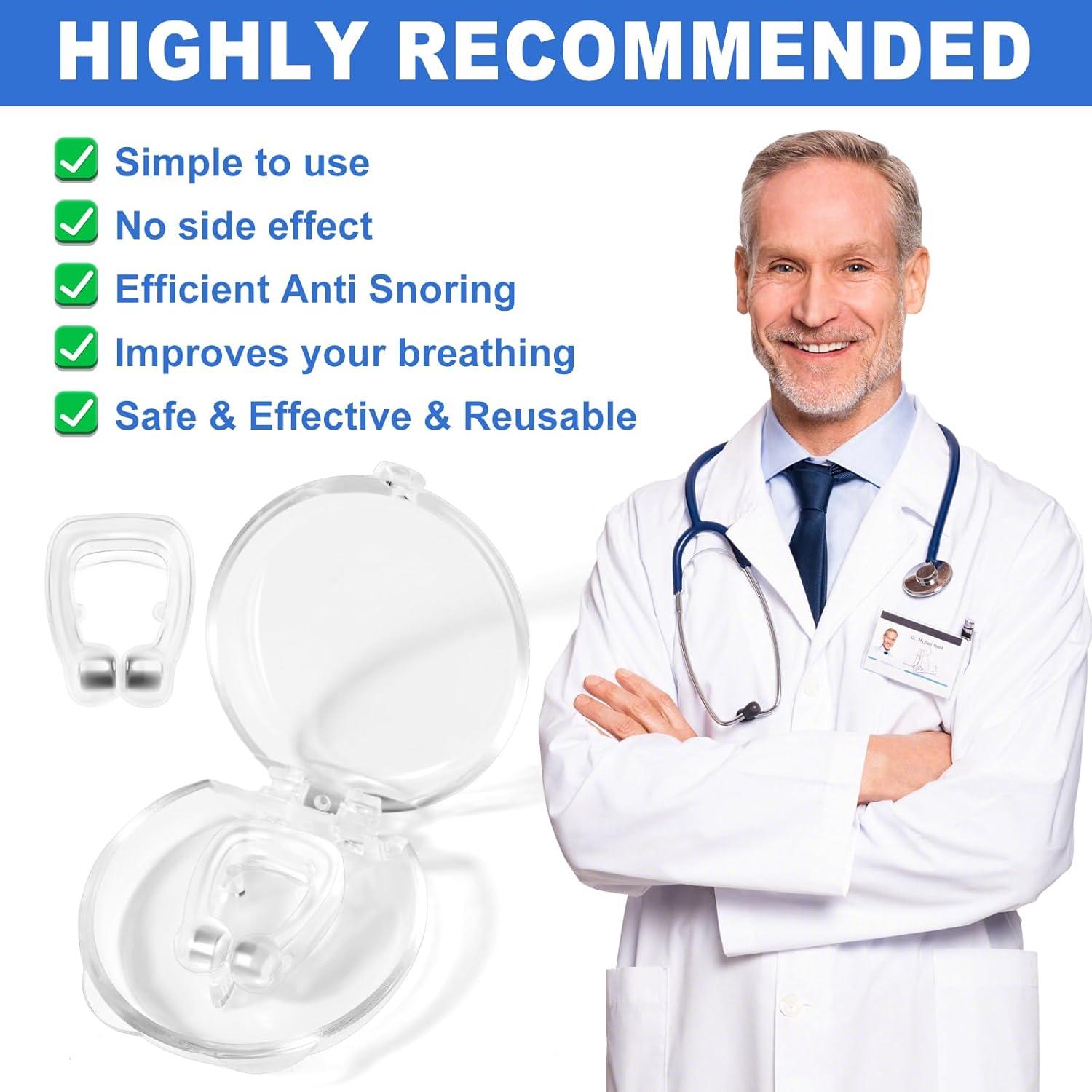 Anti Snoring Devices/Snoring Nose Clip Silicone Magnetic Stop Snoring Solution Snoring Devices for Men and Women 5.7 Inch(8 Pack)