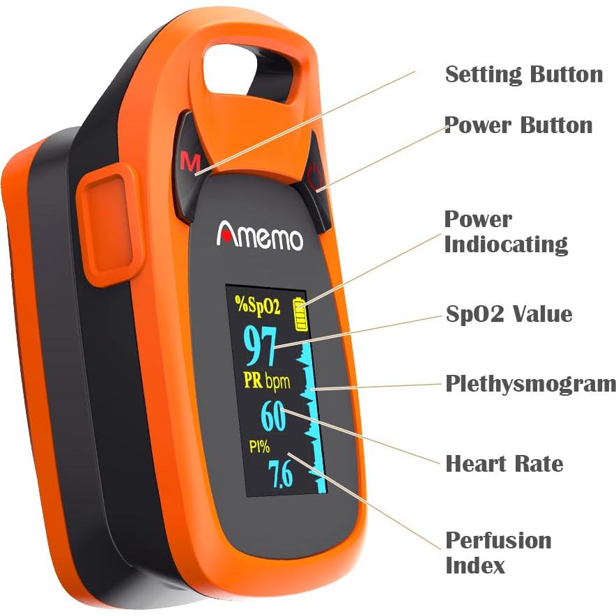 Oxímetro de Pulso Digital SHENZHEN Ossimetri6 con Alarma