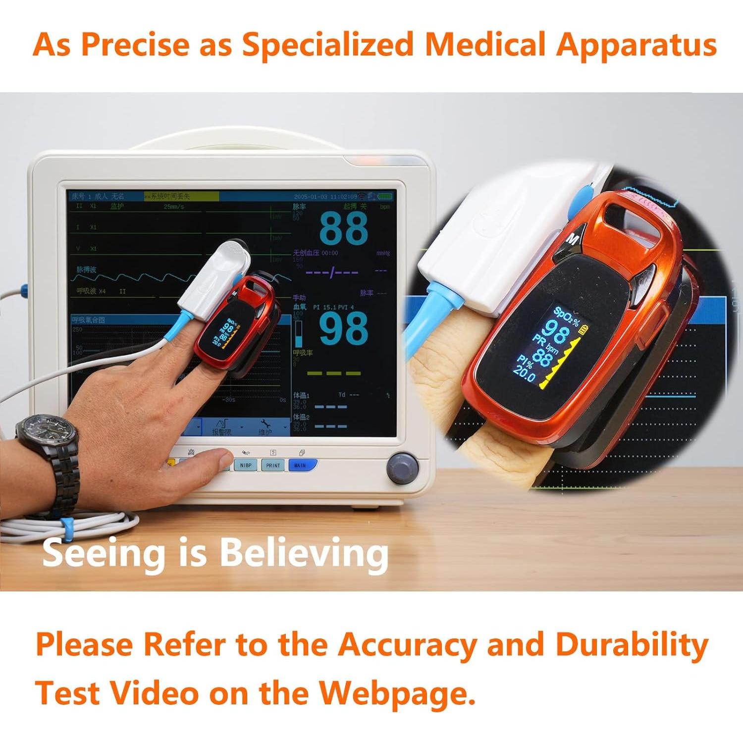 Oxímetro de Pulso Digital SHENZHEN Ossimetri6 con Alarma