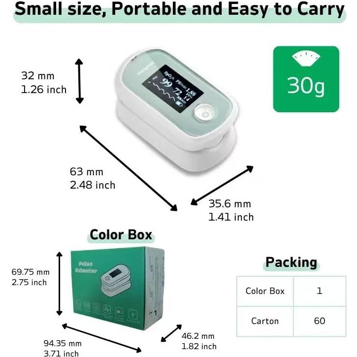 Oxímetro de Pulso Adahedo con Pantalla OLED y Monitoreo SpO2