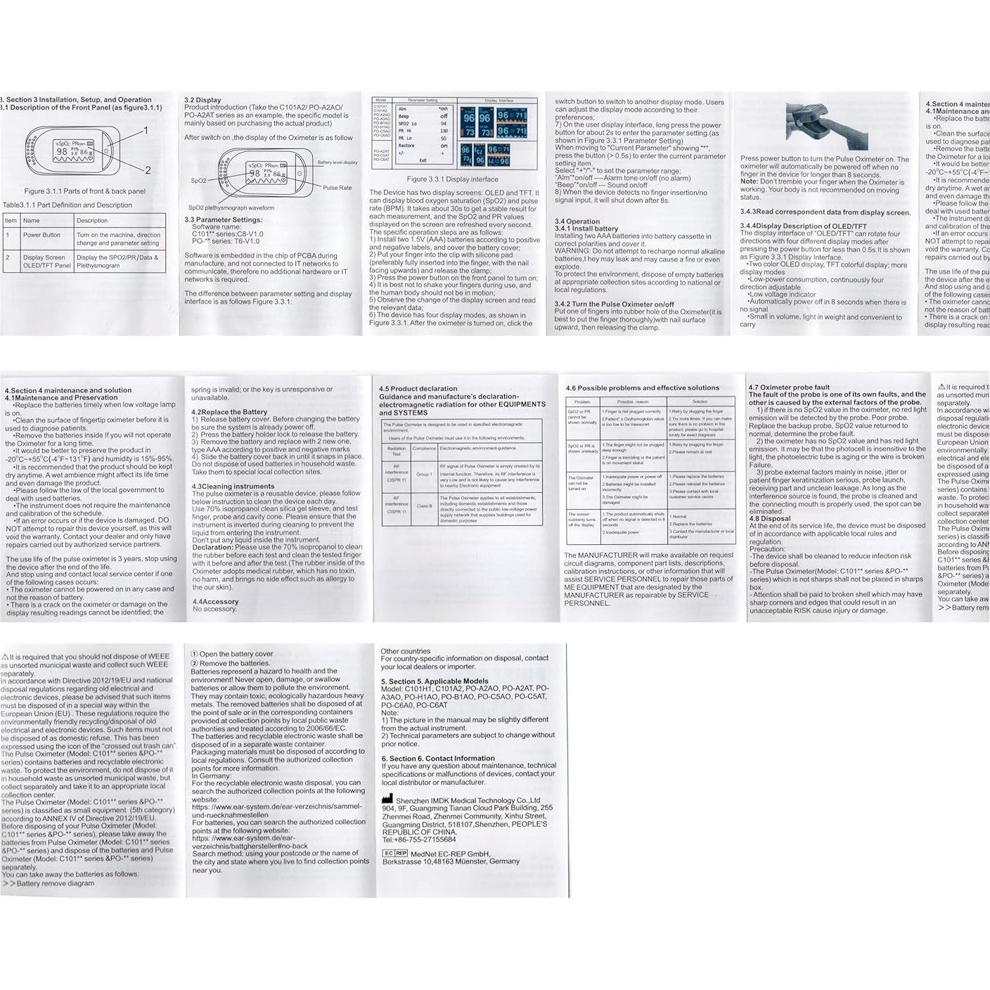 Oxímetro de Pulso Adahedo con Pantalla OLED y Monitoreo SpO2