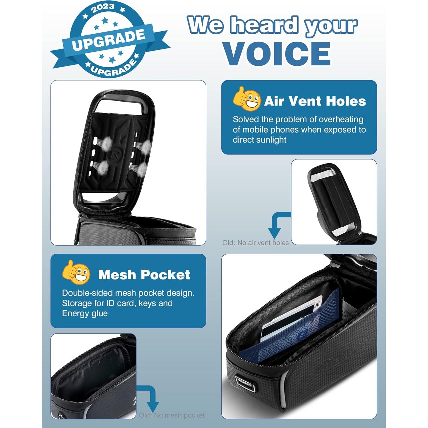 Bolsa de Teléfono ROCKBROS para Bicicleta Impermeable 1.6L