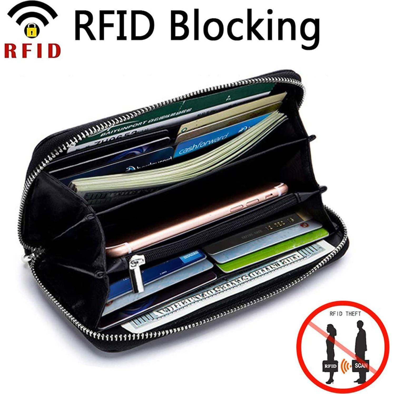 Cartera Moflycom de Cuero con Bloqueo RFID y Muñequera