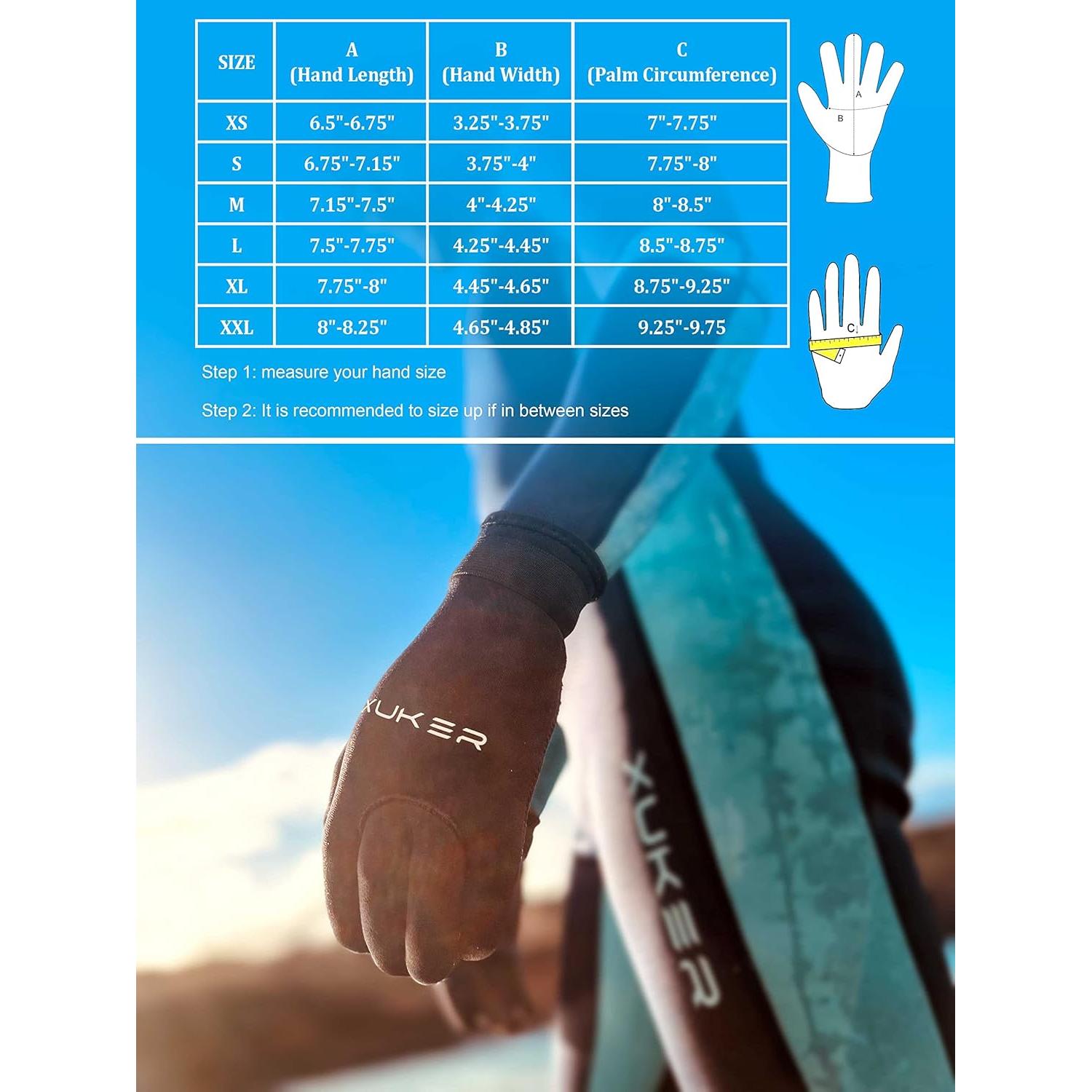 Guantes de Neopreno XUKER 3mm y 5mm para Deportes Acuáticos