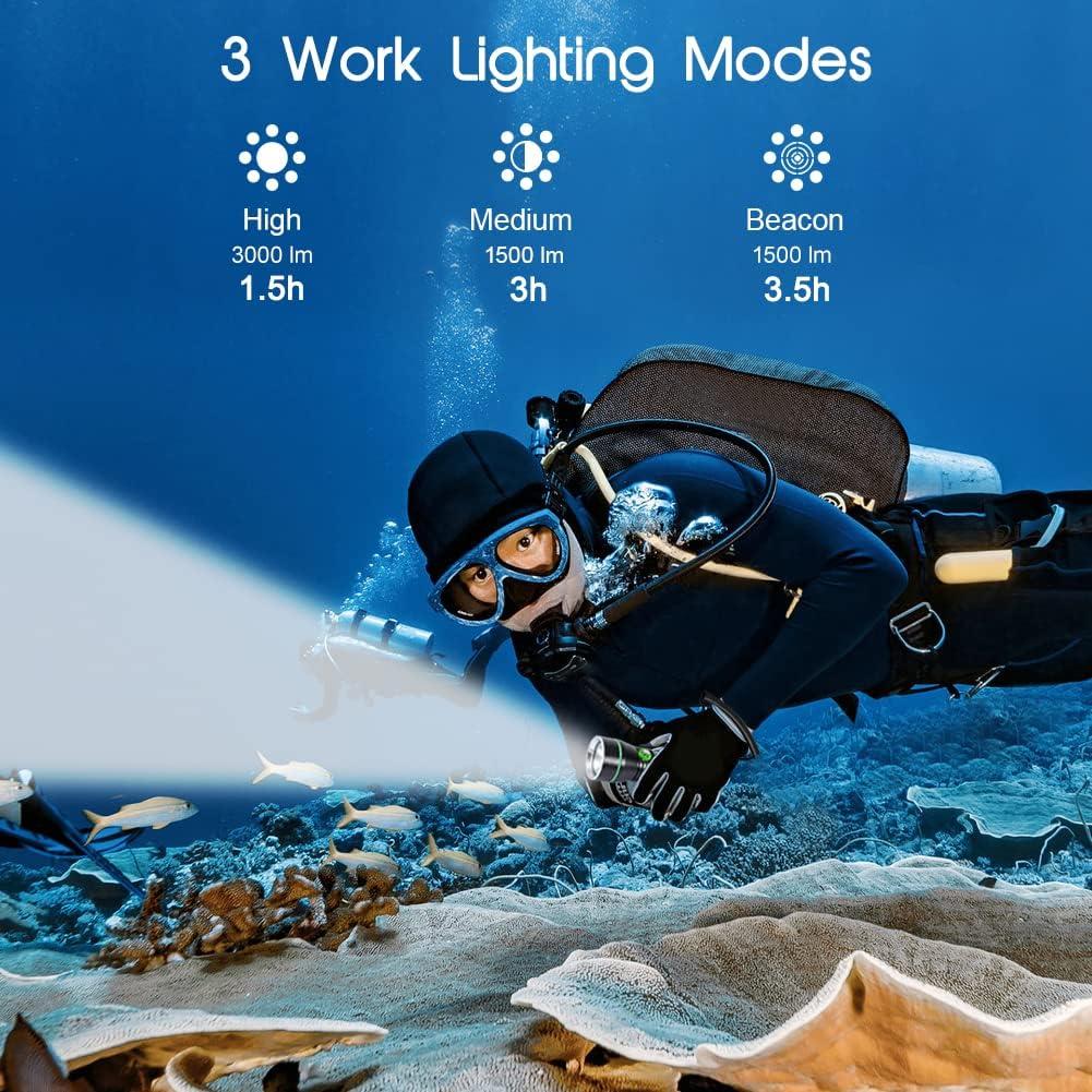 Linterna de Buceo APLOS AP30 3000lm IPX8 Recargable