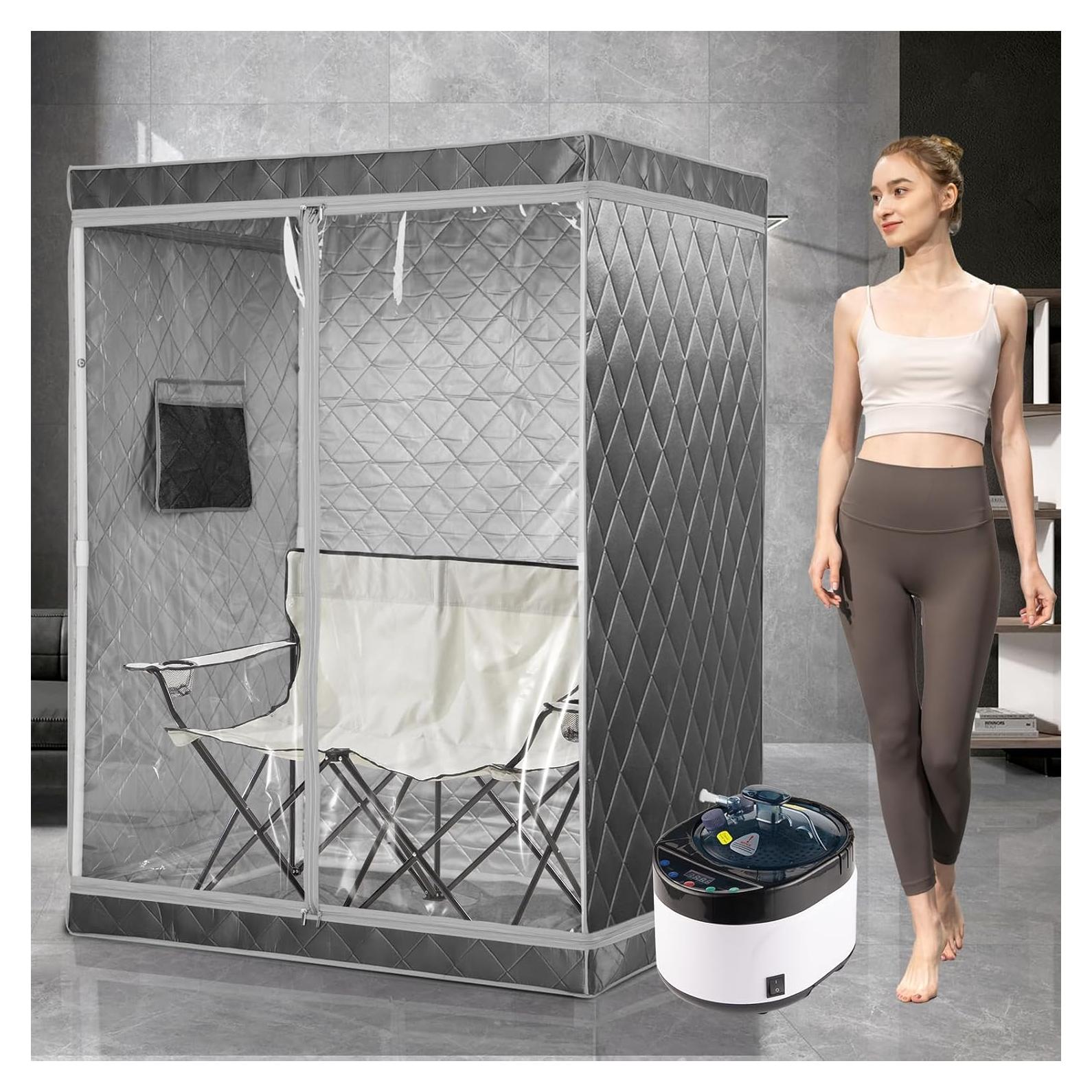 Sauna portátil iDOTODO para 2 personas con silla plegable