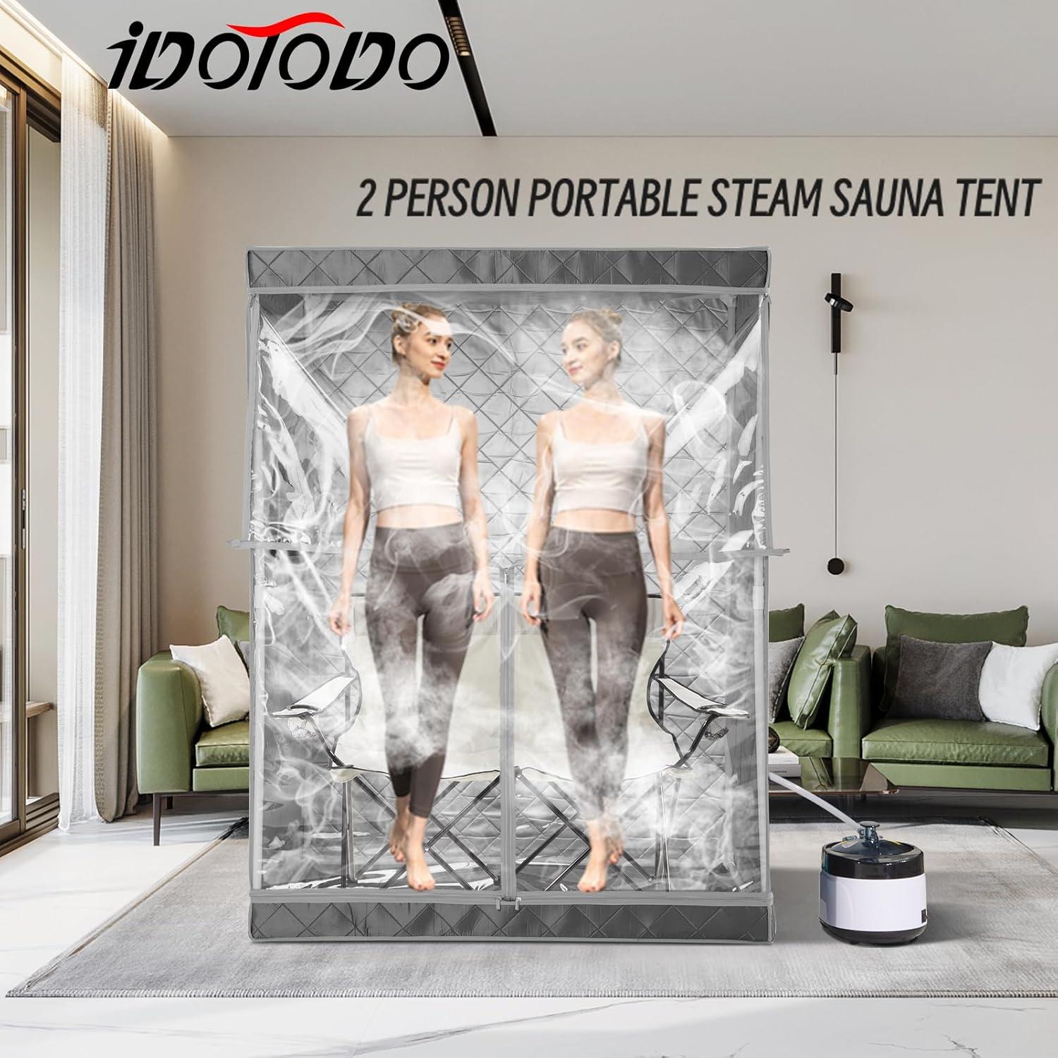 Sauna portátil iDOTODO para 2 personas con silla plegable